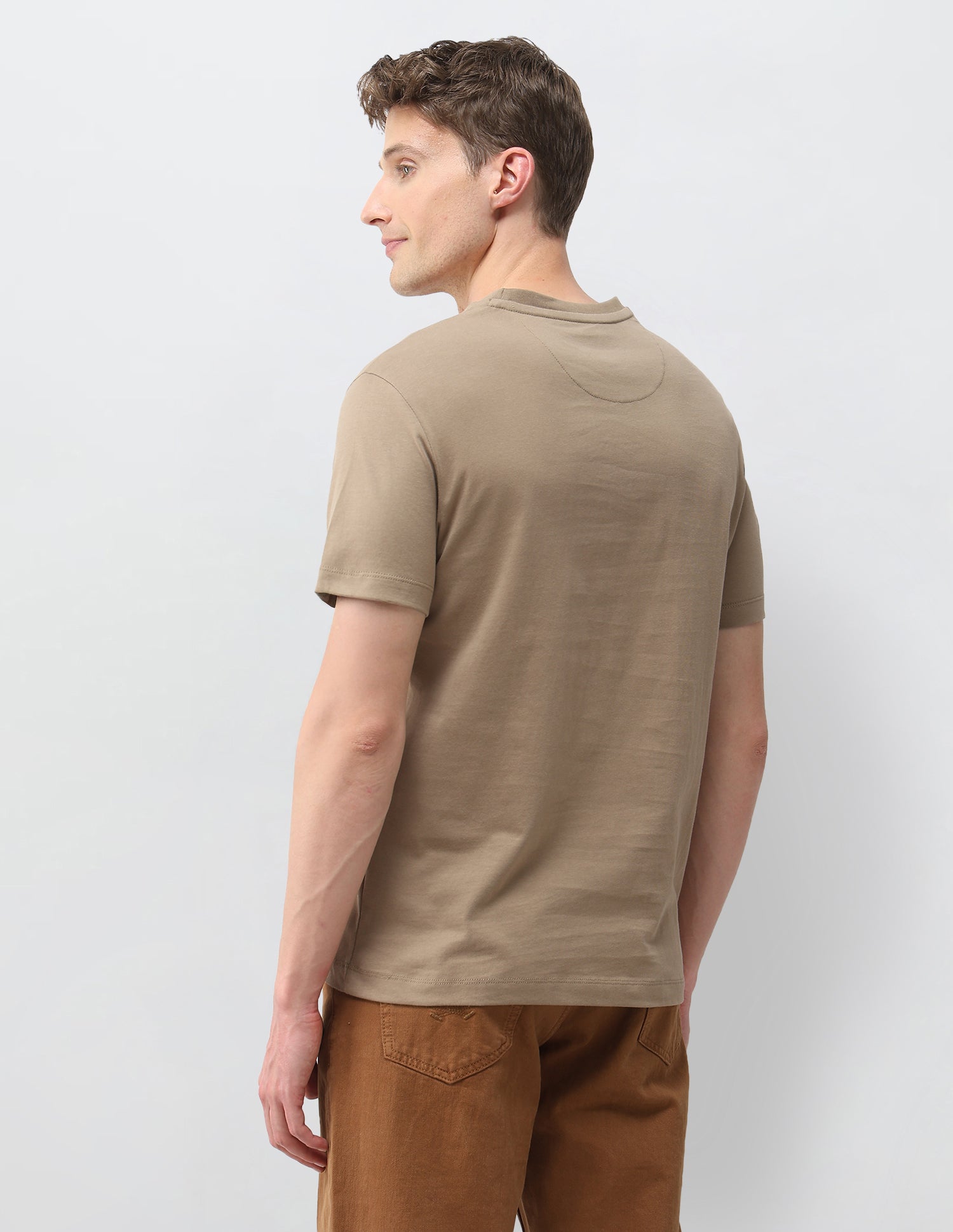 Graphic Brand Embossed Slim Fit T-Shirt Beige - U.S. Polo Assn. India | Large