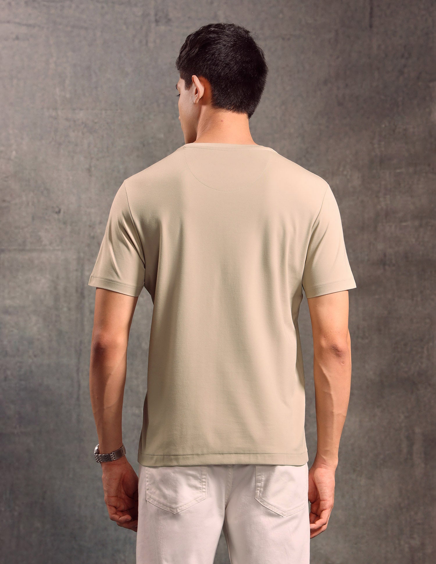 Solid Regular Fit T-shirt Beige - U.S. POLO ASSN. | Large