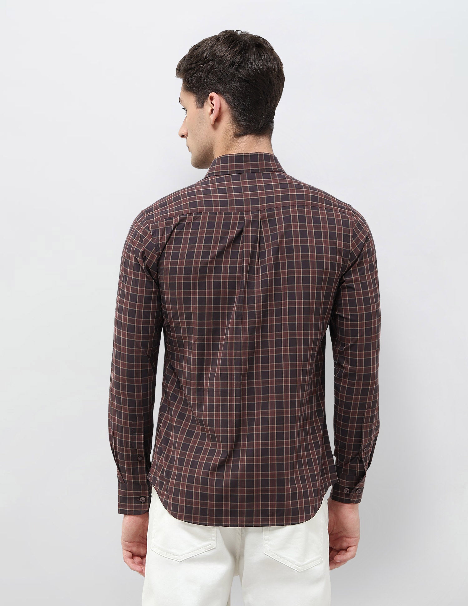 Grid Tattersall Checked Regular Fit Shirt Burgundy - U.S. POLO ASSN. | Large