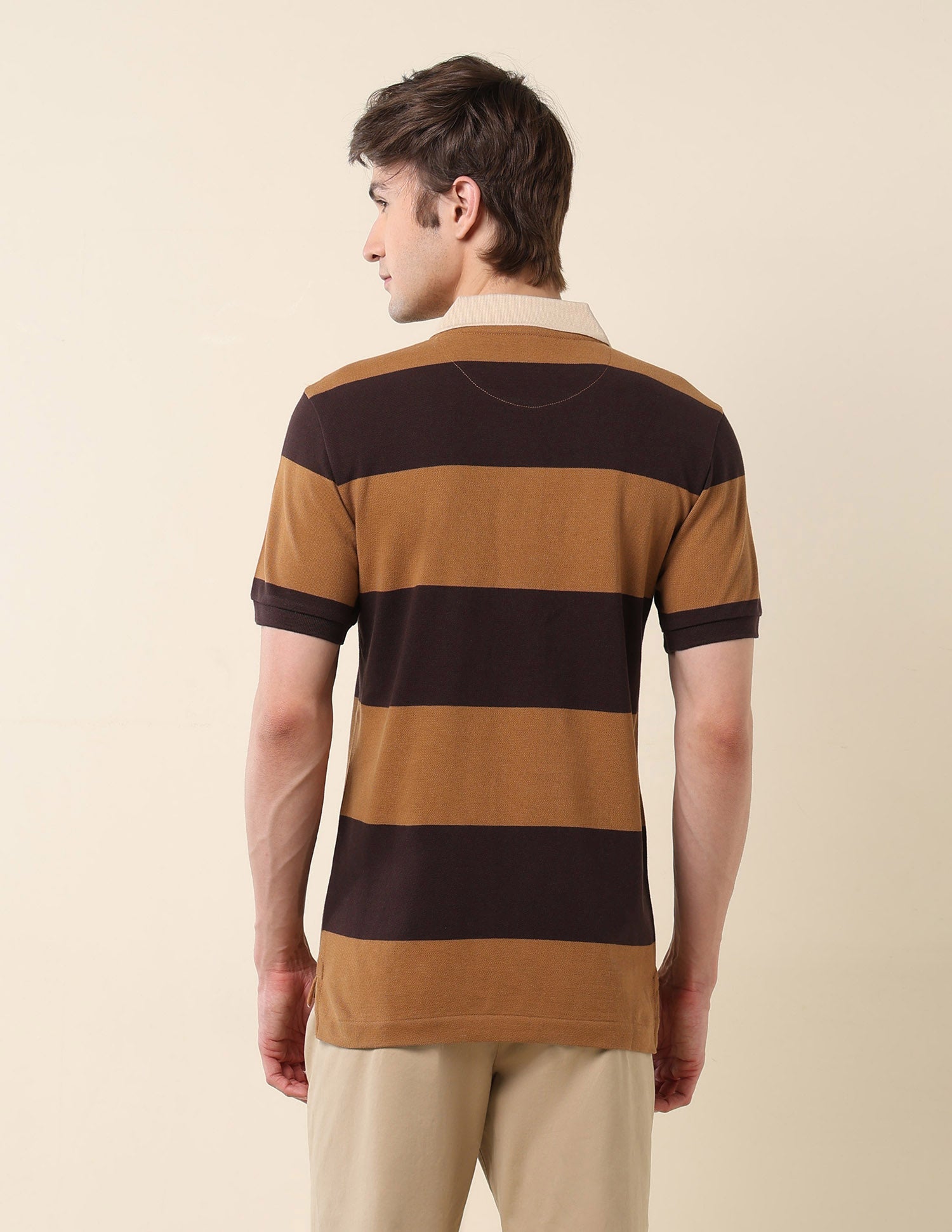 Horizontal Striped Classic Polo Shirt Mustard - U.S. Polo Assn. India | Large