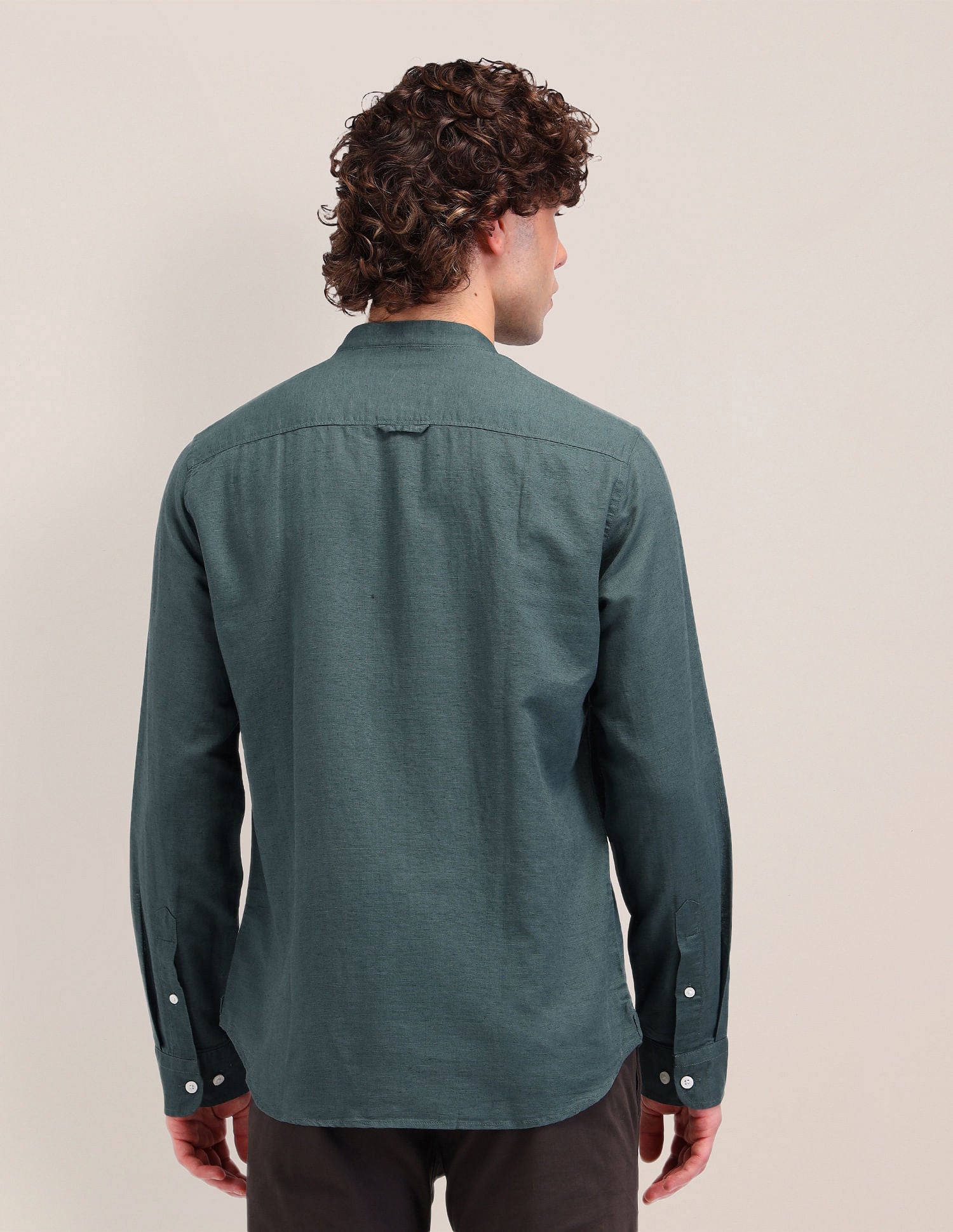 Poplin Tailored Fit Shirt Green - U.S. Polo Assn. India | Large