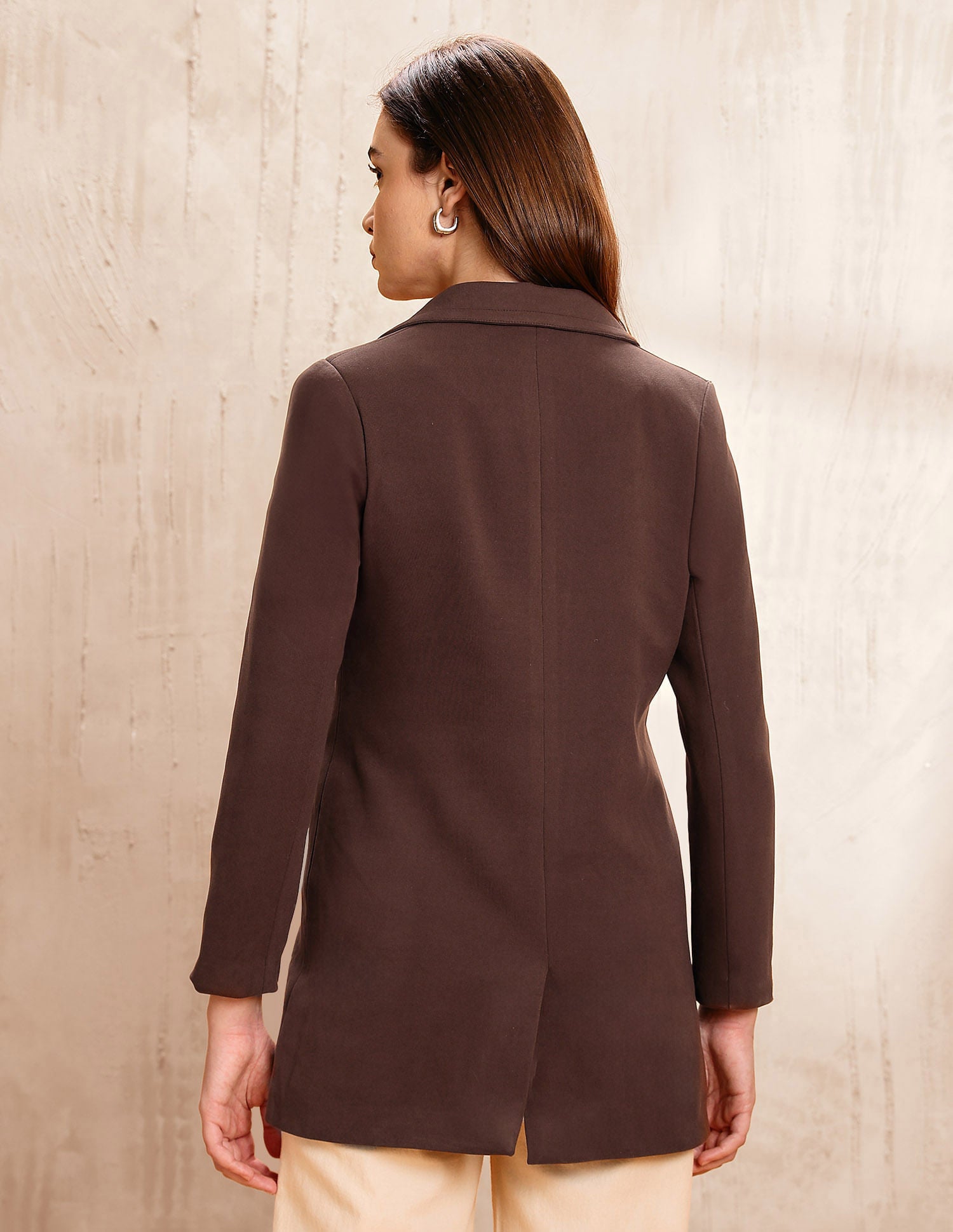 Double Breasted Notch Lapel Coat Brown - U.S. POLO ASSN. | Large