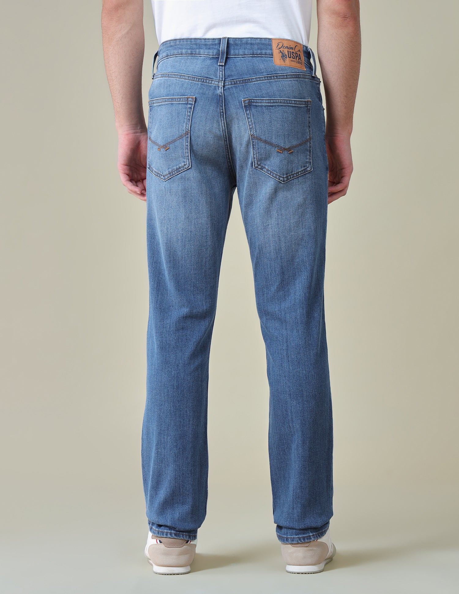 Harold Slim Straight Fit Blue Jeans Mid Blue - U.S. Polo Assn. India | Large