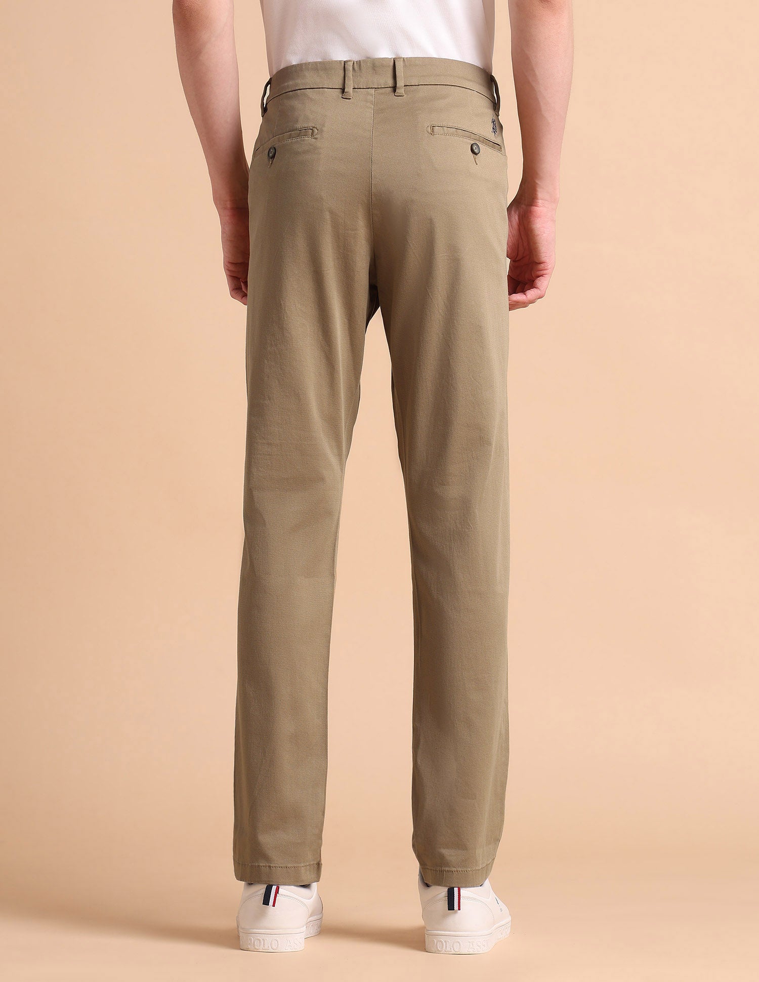 Super Slim Fit Satin Chinos Khaki - U.S. POLO ASSN. | Large