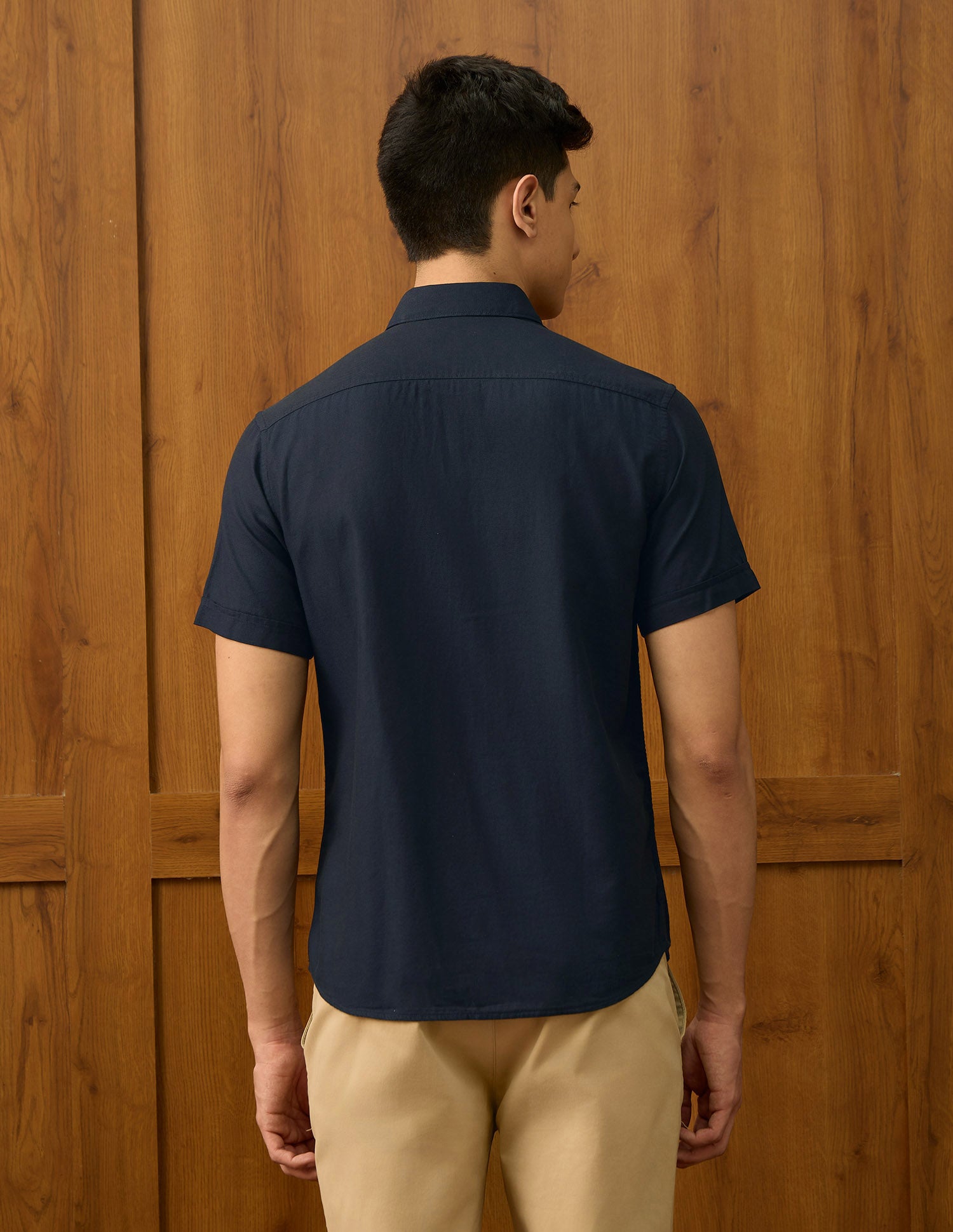 Textured Dobby Varsity Shirt Navy - U.S. POLO ASSN. | Large