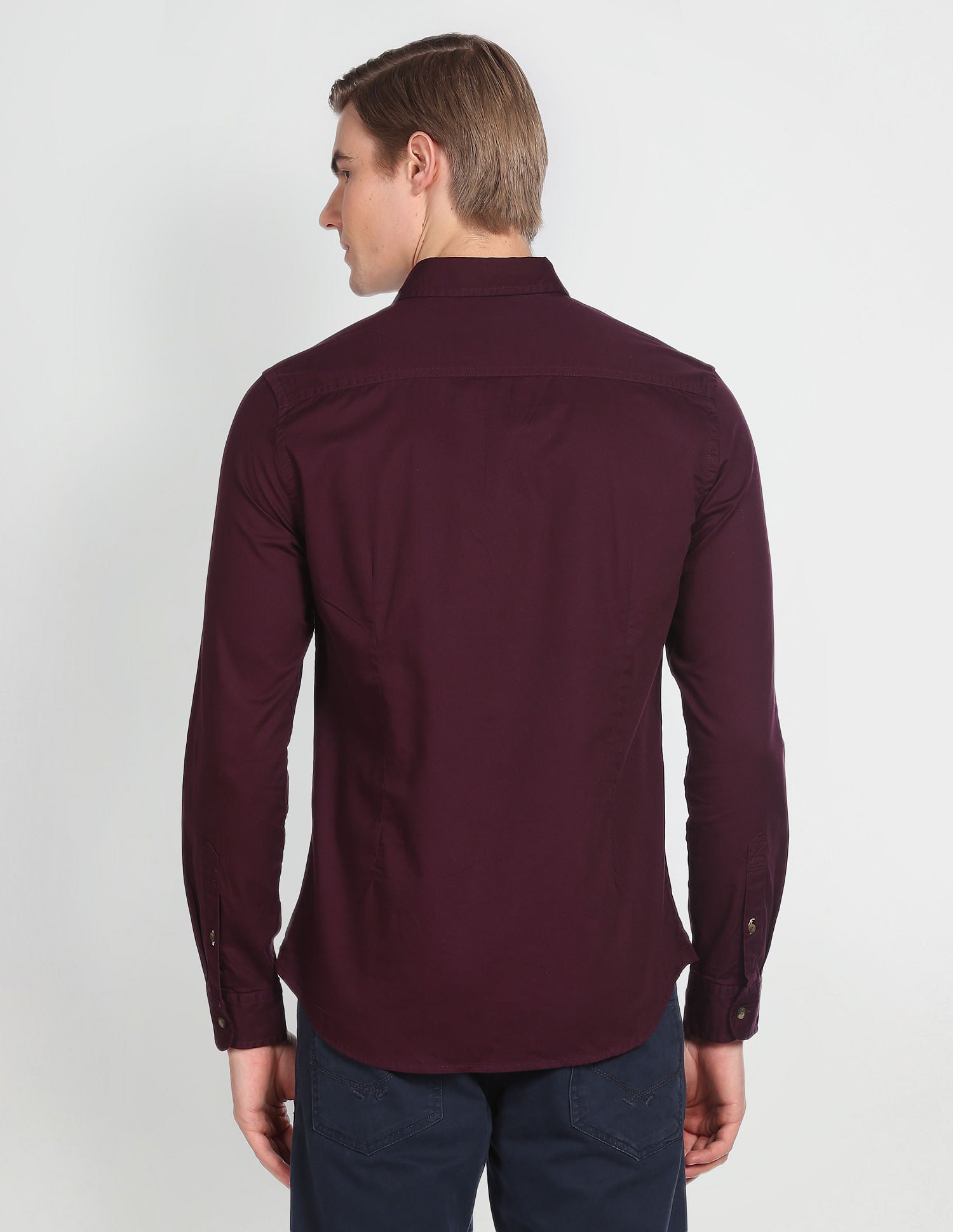 Solid Twill Casual Shirt Maroon - U.S. Polo Assn. India | Large