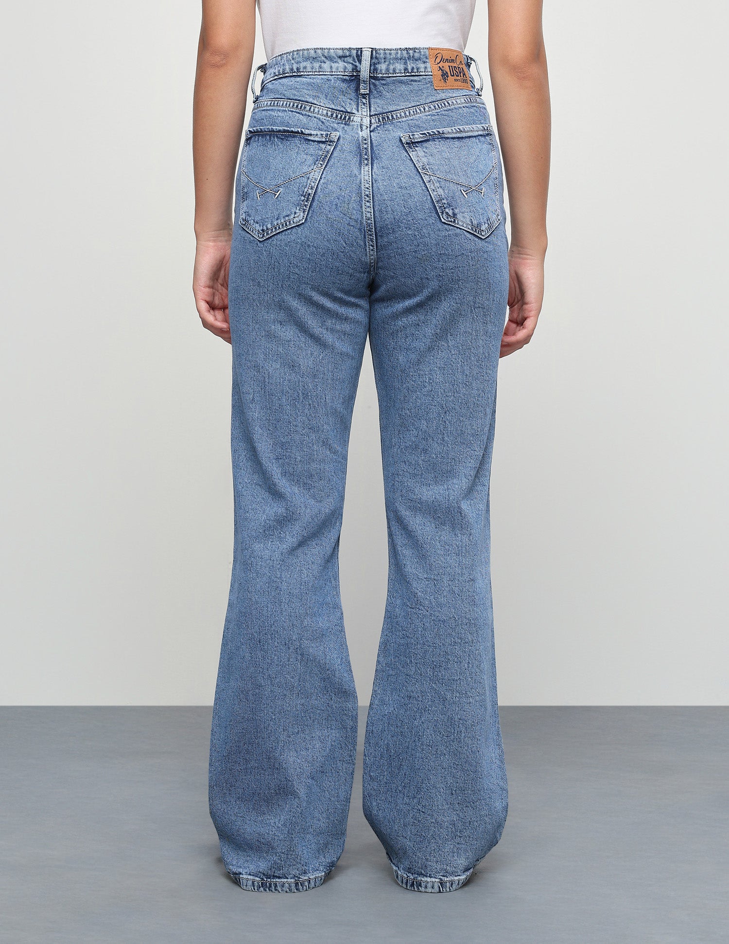 High Rise Bootcut Fit Jeans Light Blue - U.S. Polo Assn. India | Large