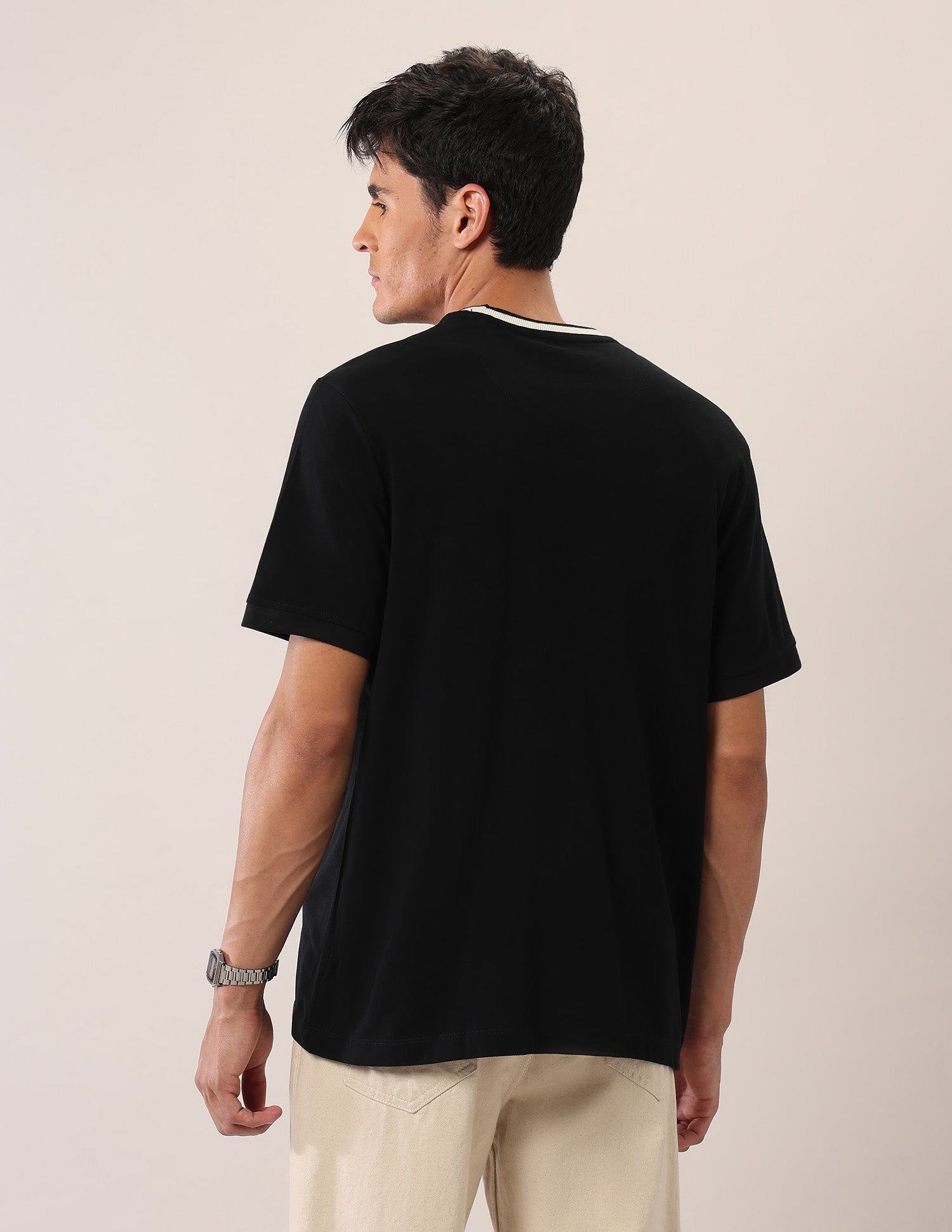 Relaxed Fit Pure Cotton T-Shirt Black - U.S. Polo Assn. India | Large