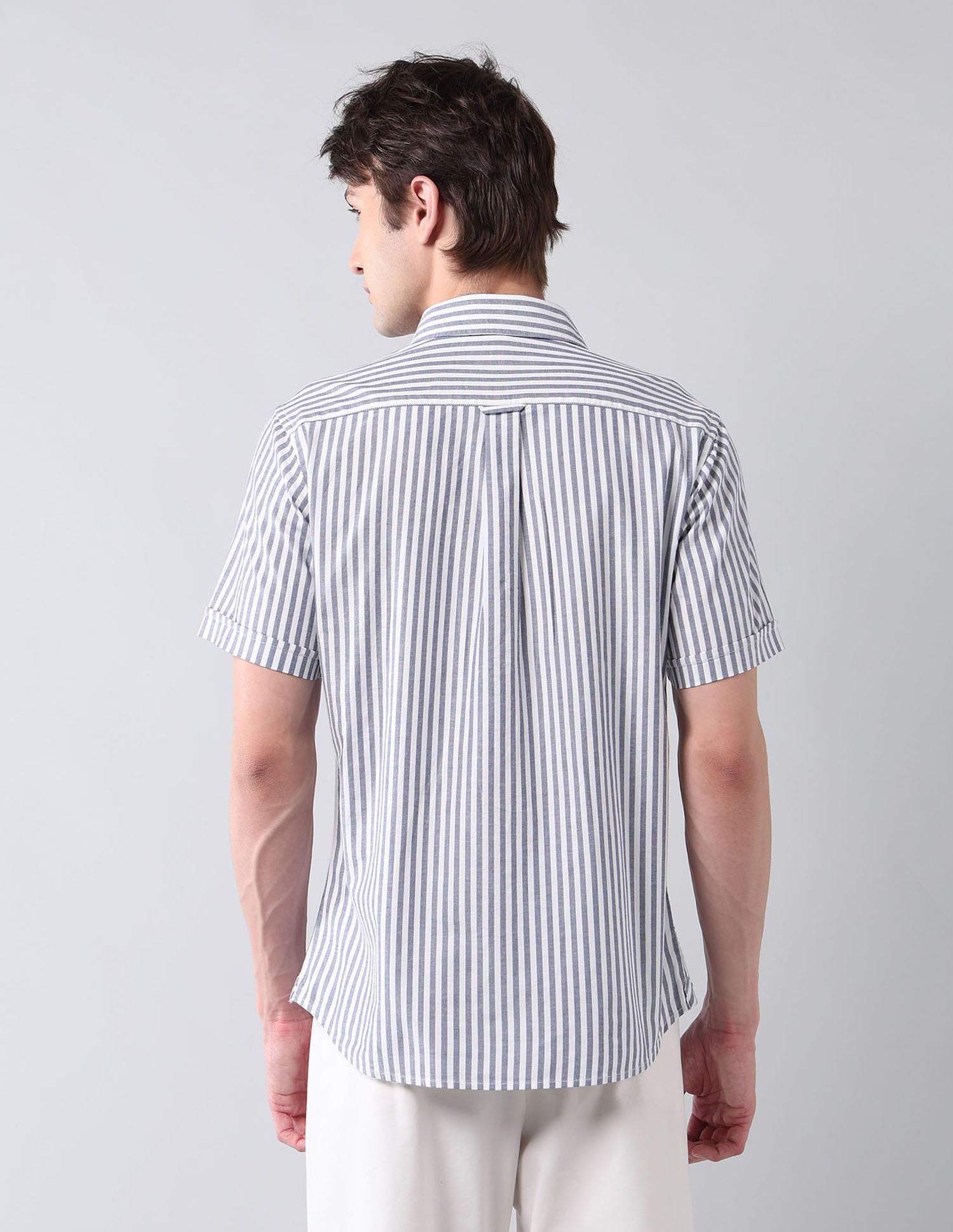 Vertical Striped Tailored Fit Shirt Dark Blue - U.S. Polo Assn. India | Large