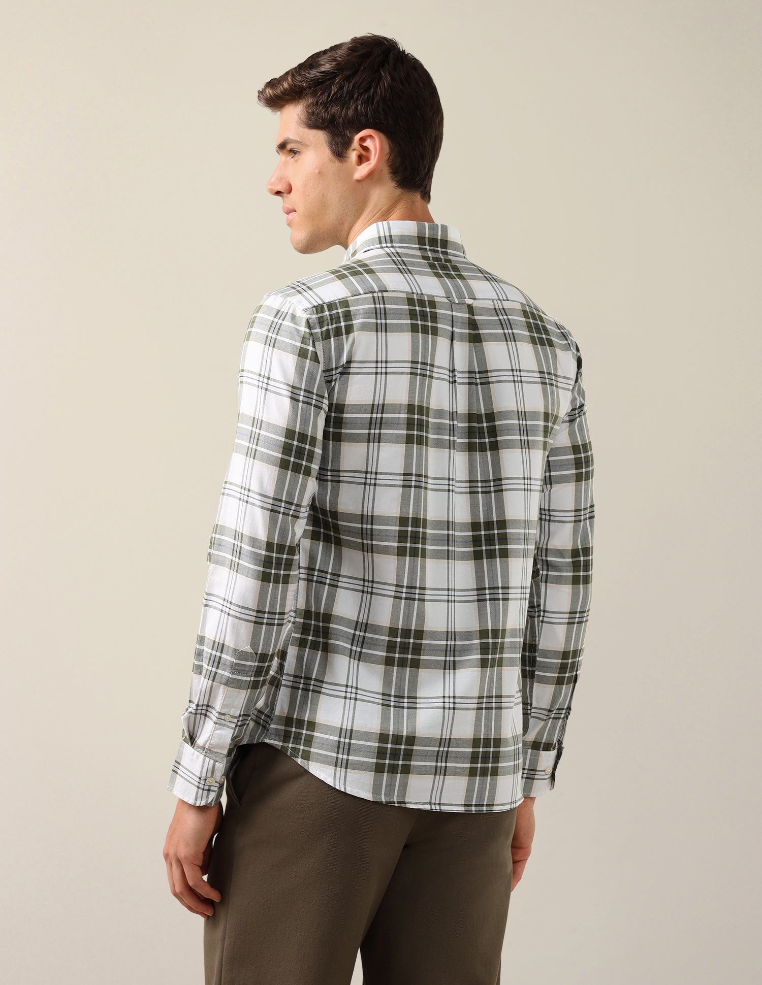 Plaid Checked Tailored Fit Shirt Olive - U.S. Polo Assn. India | Large