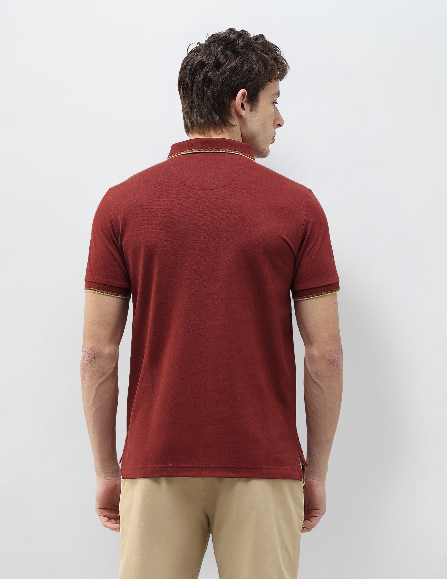 Solid Regular Fit Polo Shirt Brick Red - U.S. Polo Assn. India | Large