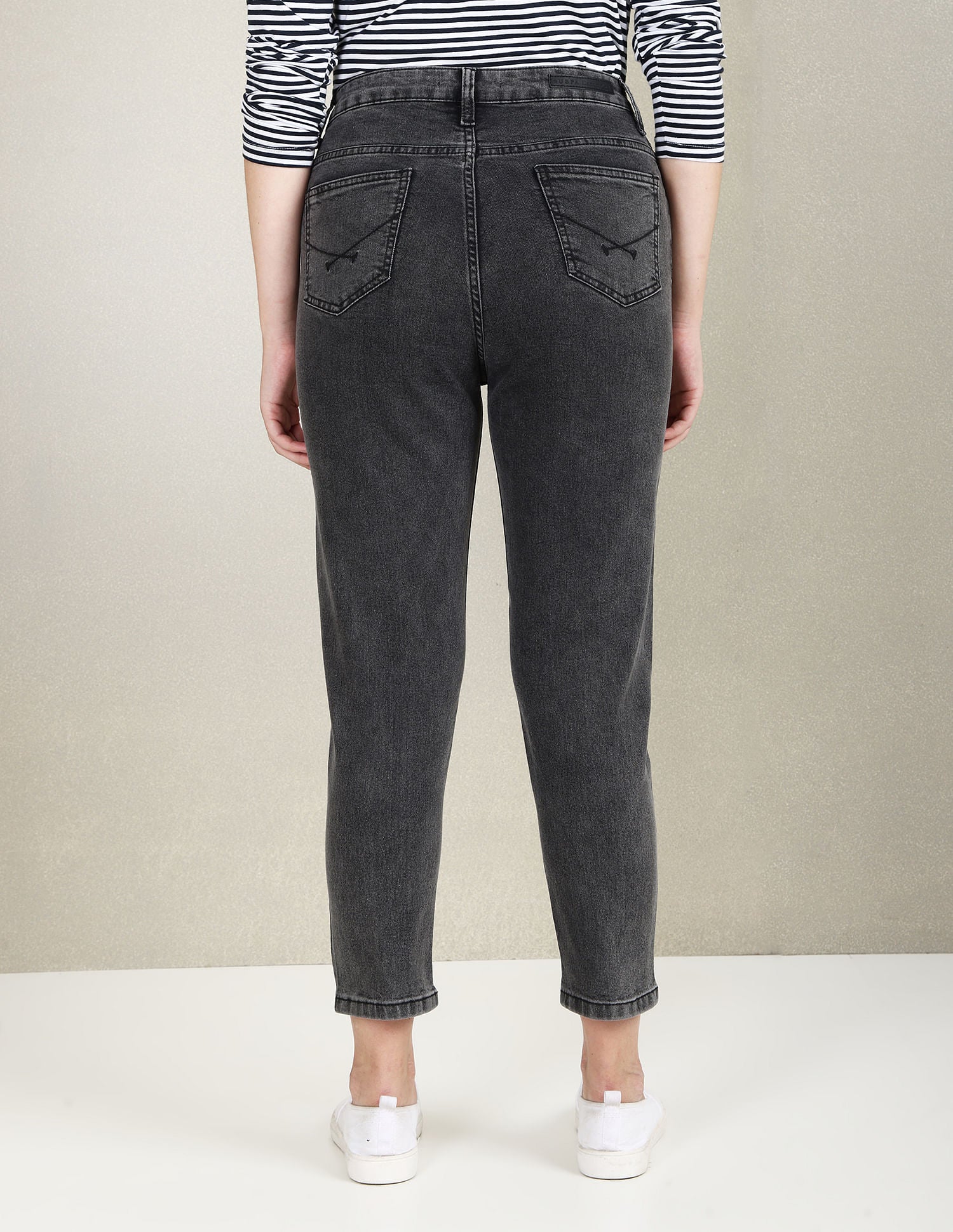 High Rise Mom Fit Jeans Grey - U.S. POLO ASSN. | Large