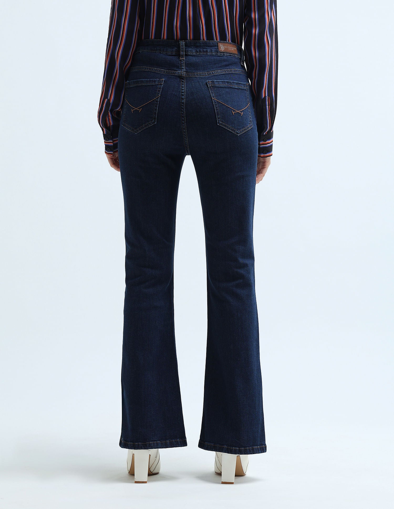 High Rise Flare Fit Jeans Dark Blue - U.S. Polo Assn. India | Large