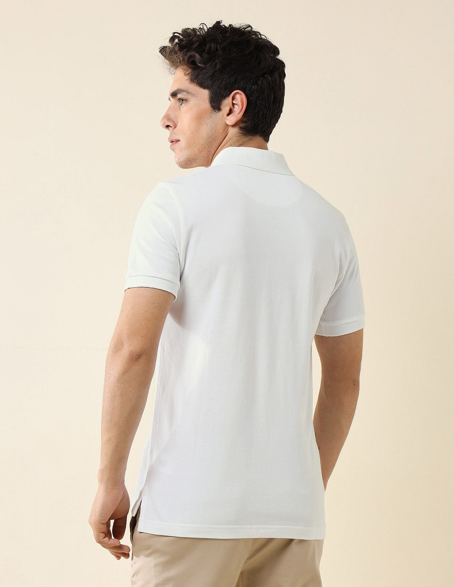 Pure Cotton Slim Fit Polo Shirt White - U.S. Polo Assn. India | Large