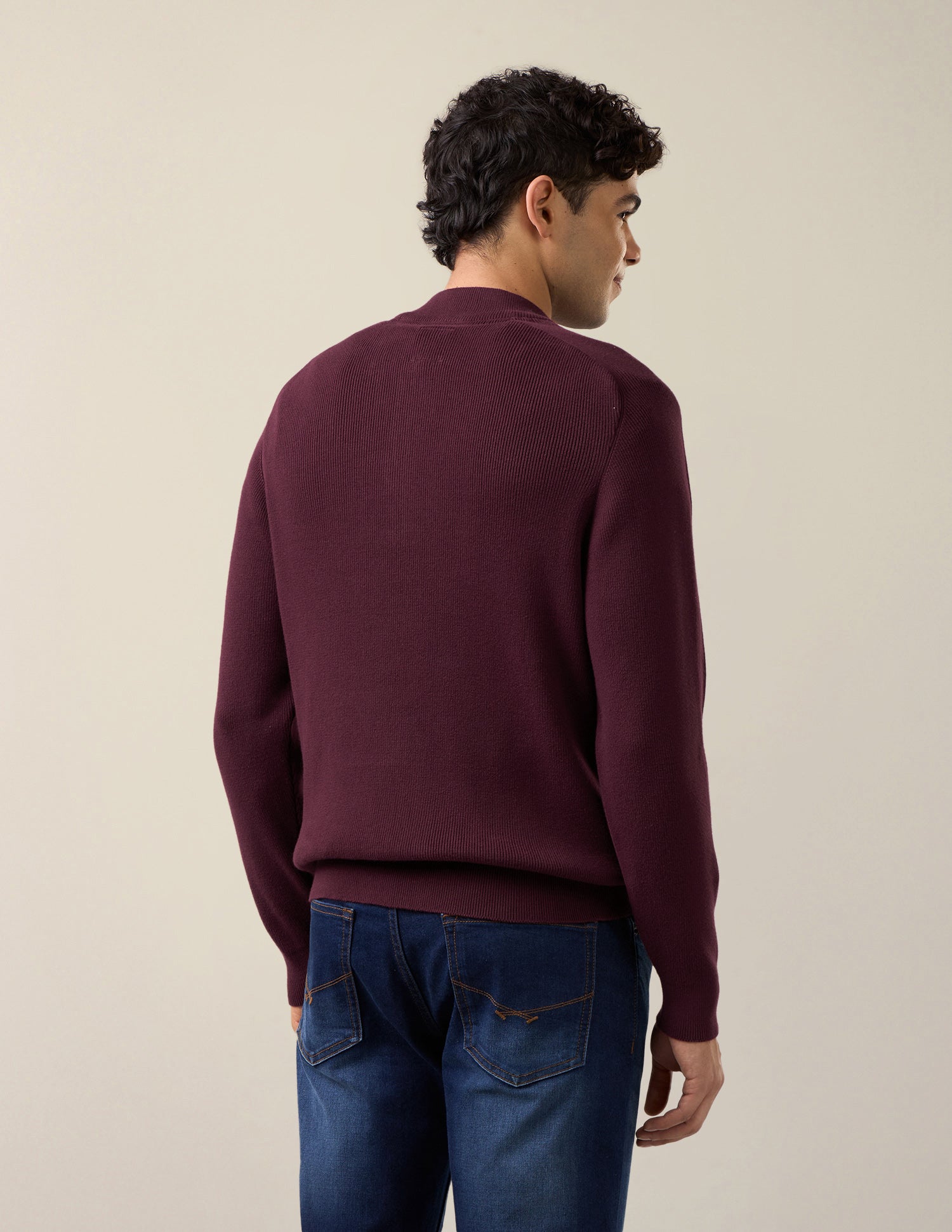 Solid Regular Fit Sweater Maroon - U.S. Polo Assn. India | Large
