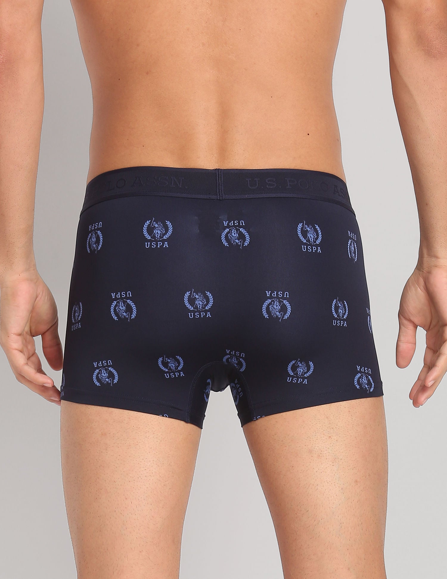 Nylon Stretch Printed AT002 Active Trunks - Pack Of 1 Navy - U.S. POLO ASSN. | Large