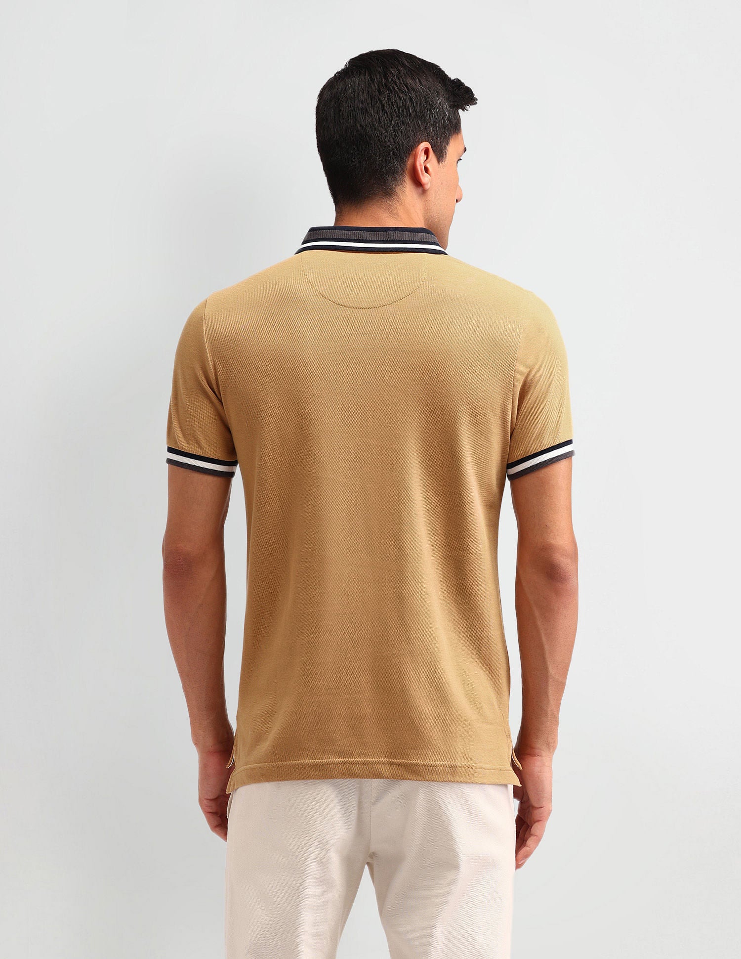 Outdoor Muscle Fit Solid Polo Shirt Tan - U.S. POLO ASSN. | Large