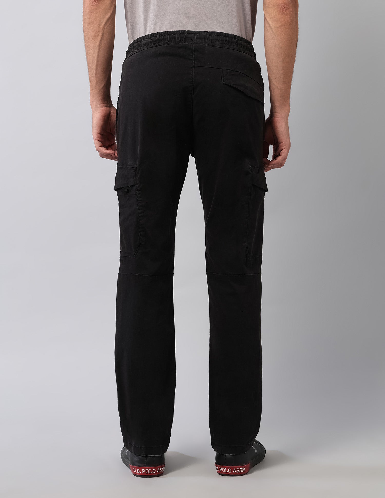 Straight Fit Solid Cargos Black - U.S. Polo Assn. India | Large