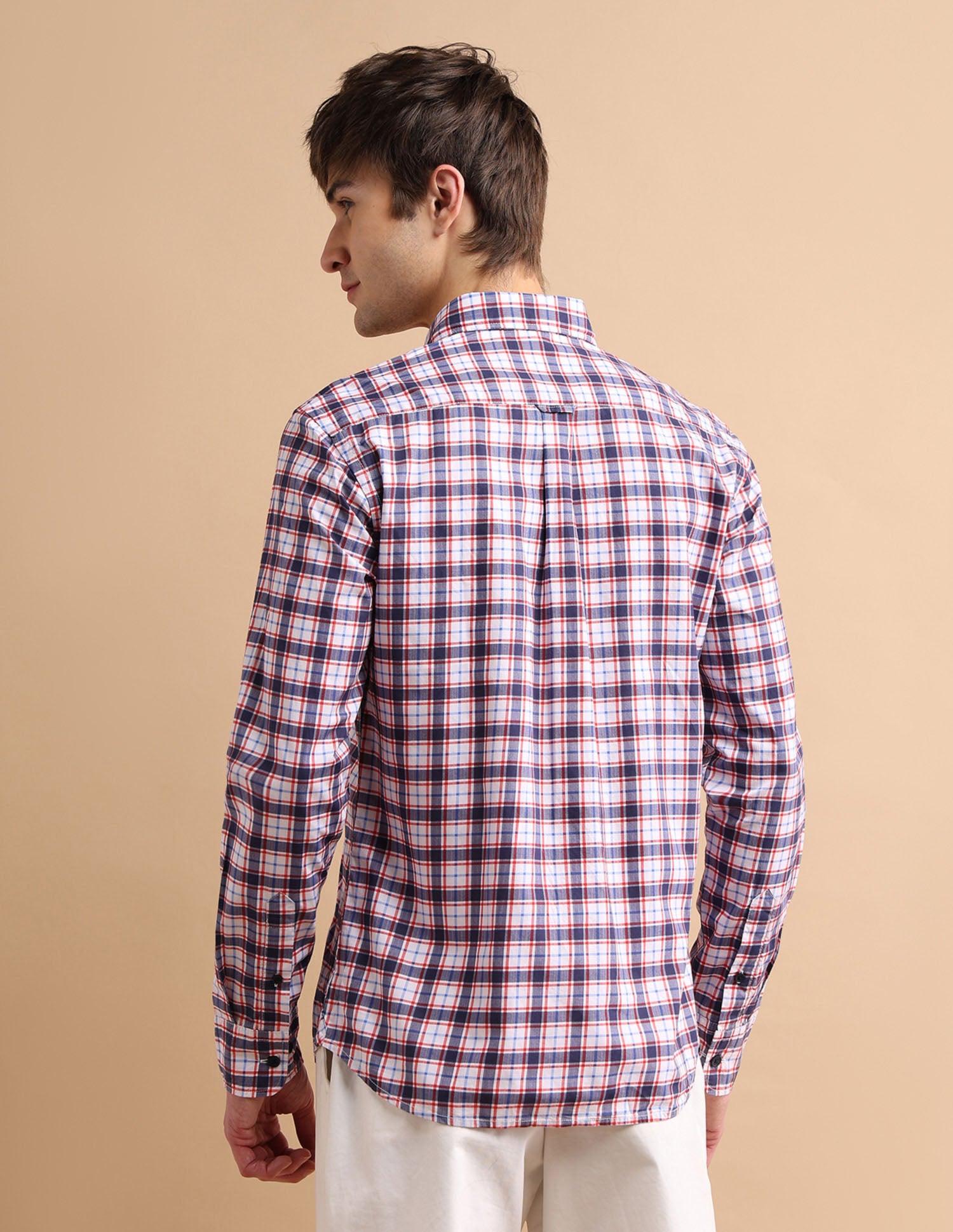 Tartan Herringbone Shirt Blue - U.S. POLO ASSN. | Large