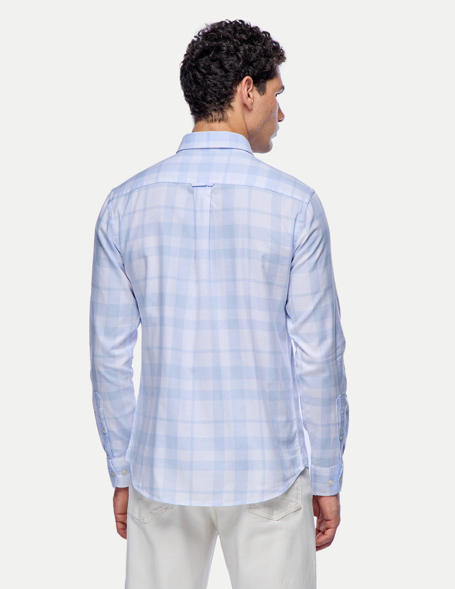 Grid Tattersall Checked Tailored Fit Shirt Light Blue - U.S. Polo Assn. India | Large