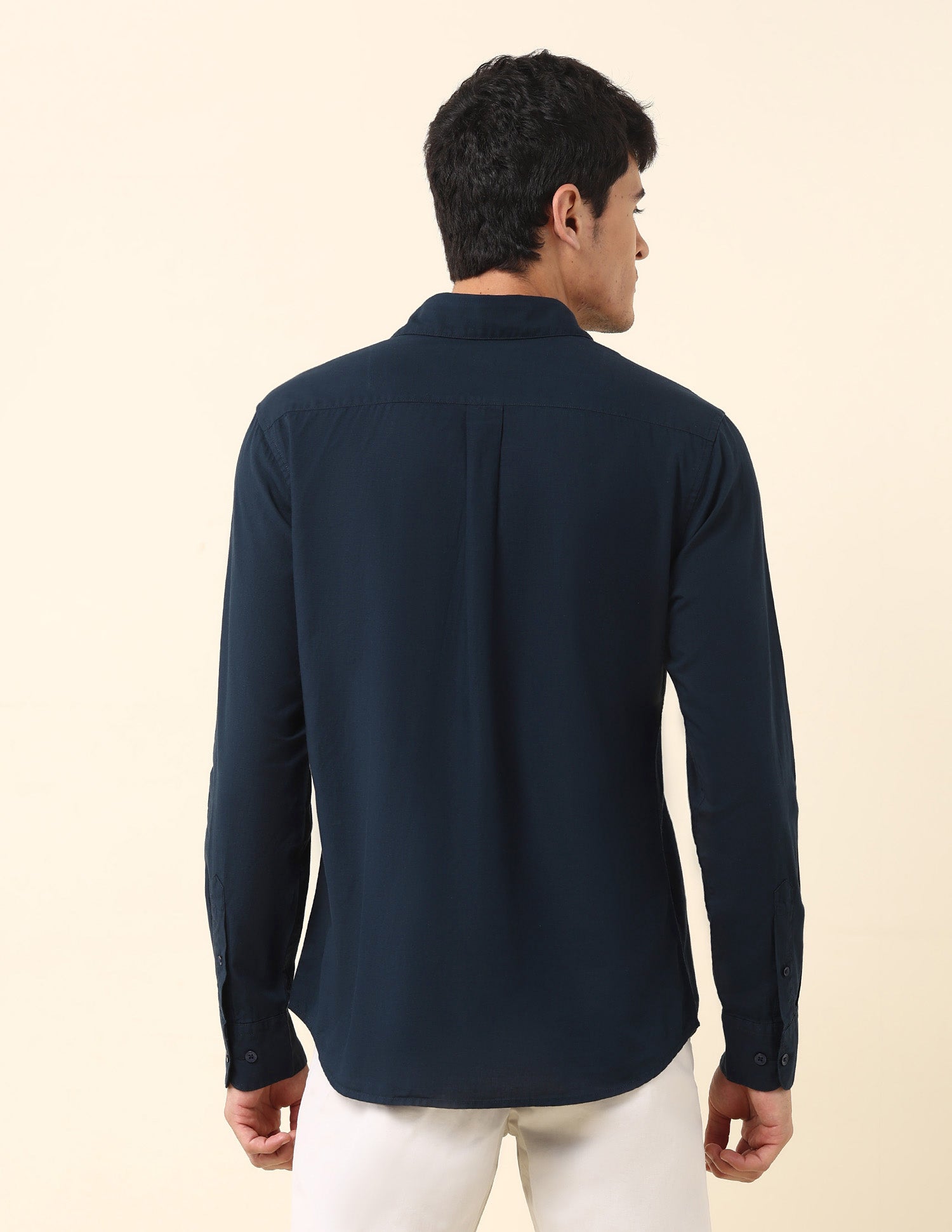Twill Solid Tailored Fit Shirt Navy - U.S. Polo Assn. India | Large