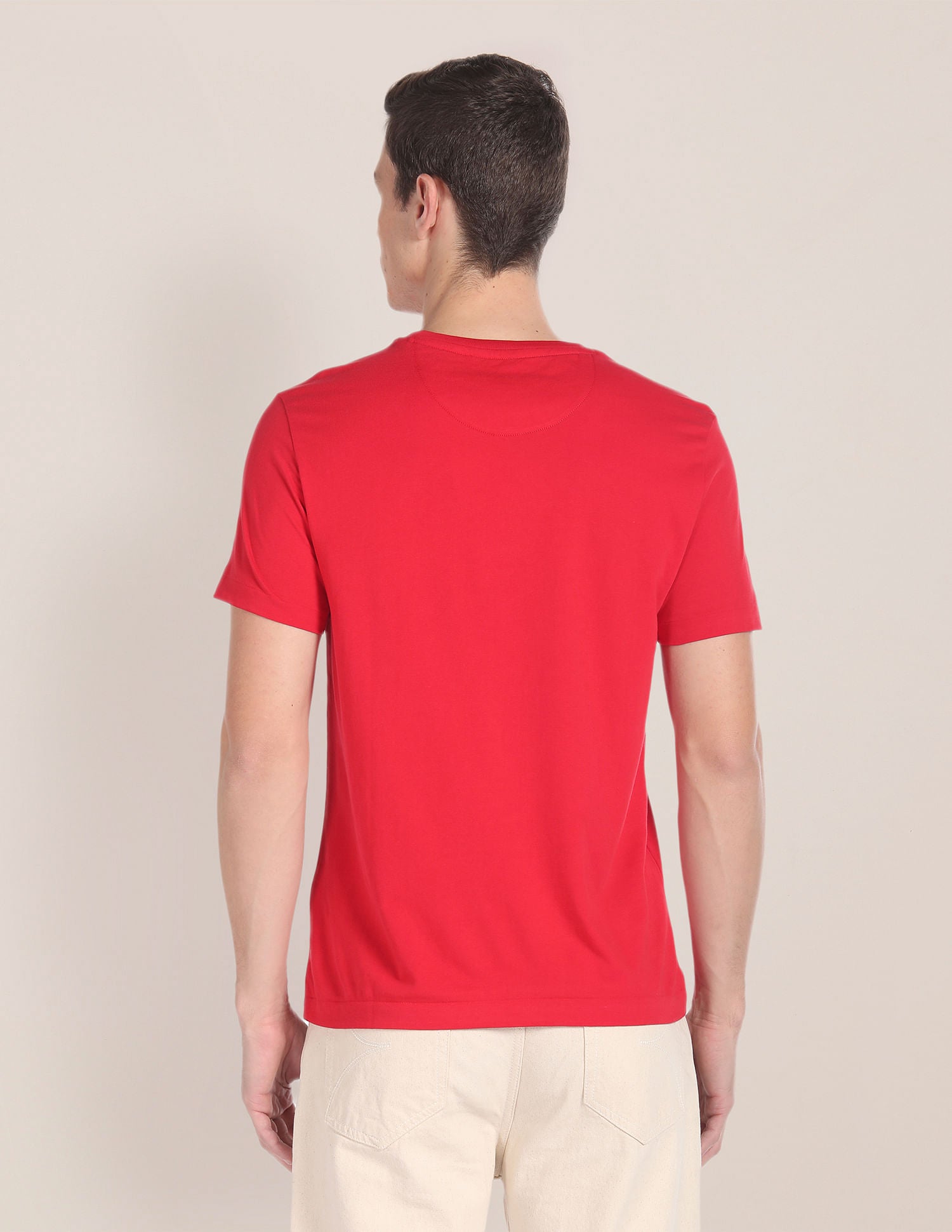 Brand Embroidered Cotton T-Shirt Red - U.S. POLO ASSN. | Large