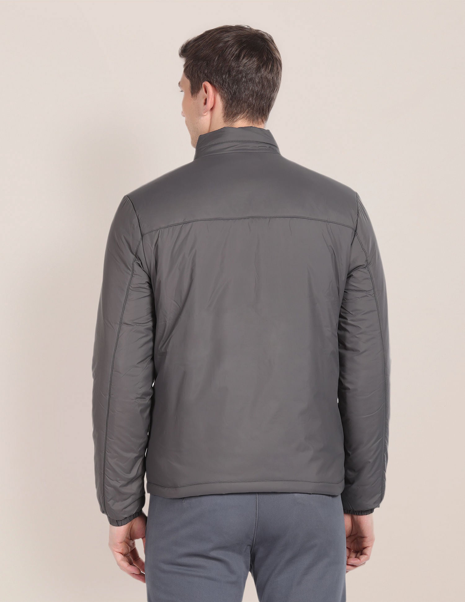 High Neck Solid Jacket Grey - U.S. POLO ASSN. | Large