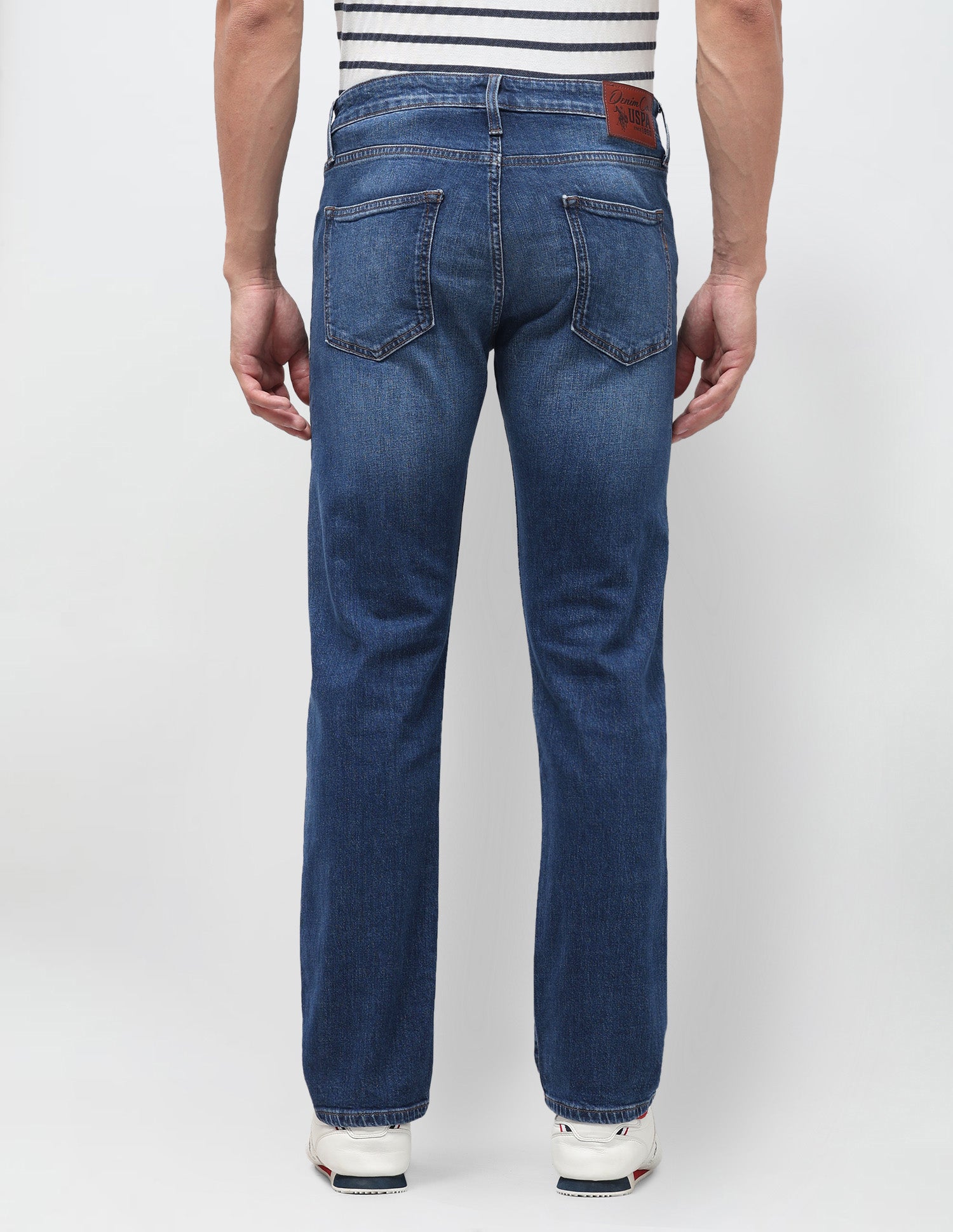 Harold Slim Straight Fit Blue Jeans Mid Blue - U.S. Polo Assn. India | Large