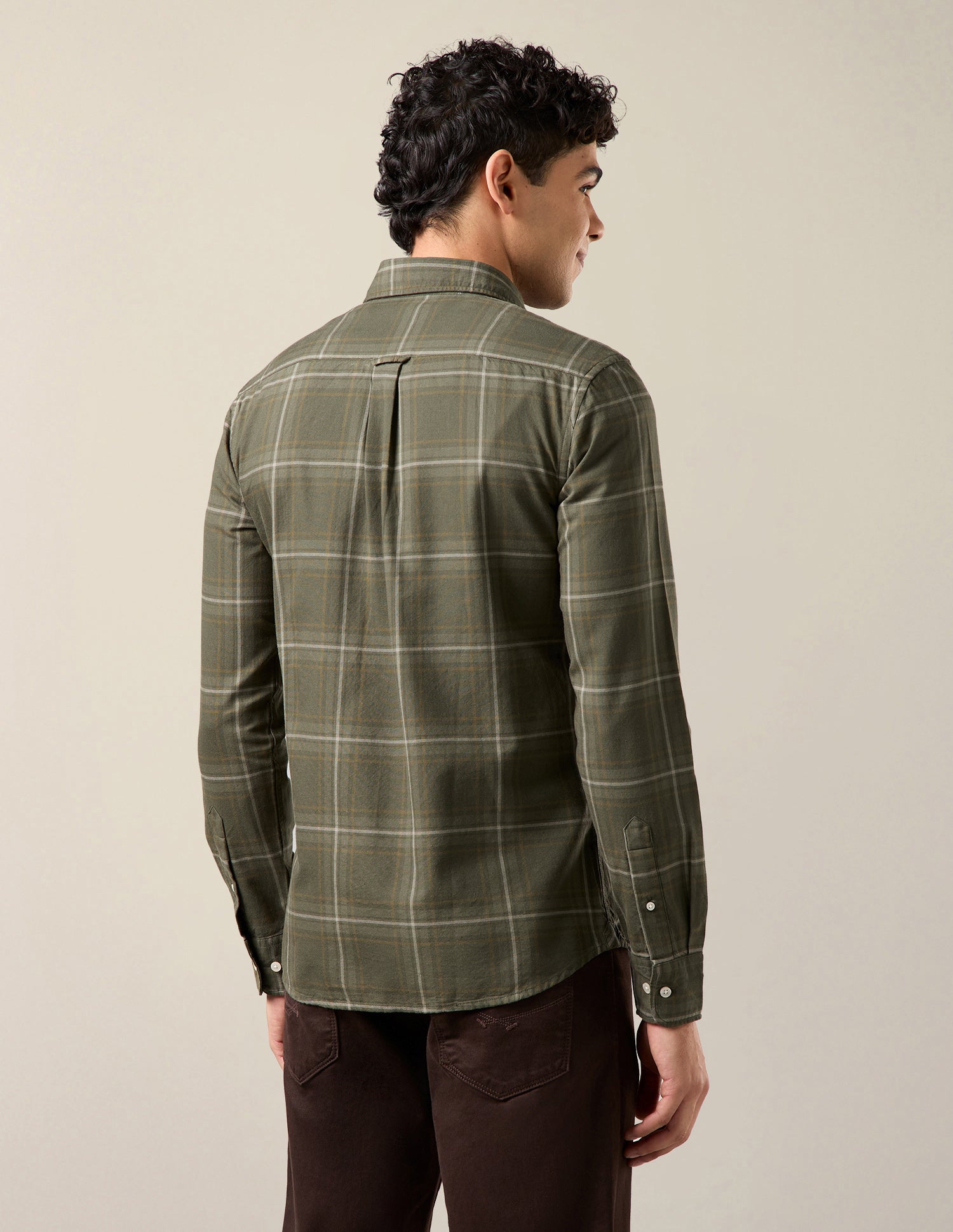 Grid Tattersall Checked Regular Fit Shirt Olive - U.S. Polo Assn. India | Large