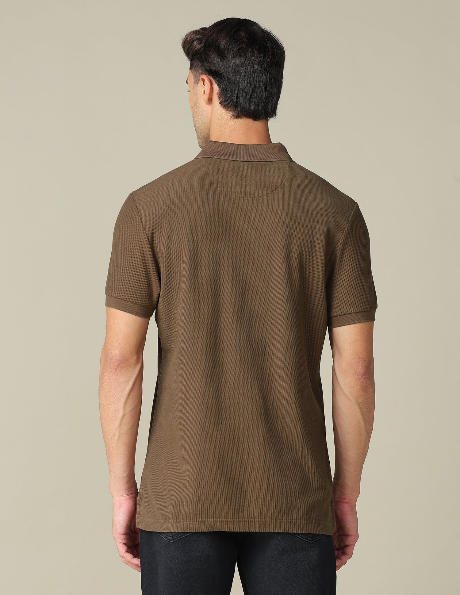 Pure Cotton Muscle Fit Polo Shirt Light Brown - U.S. POLO ASSN. | Large
