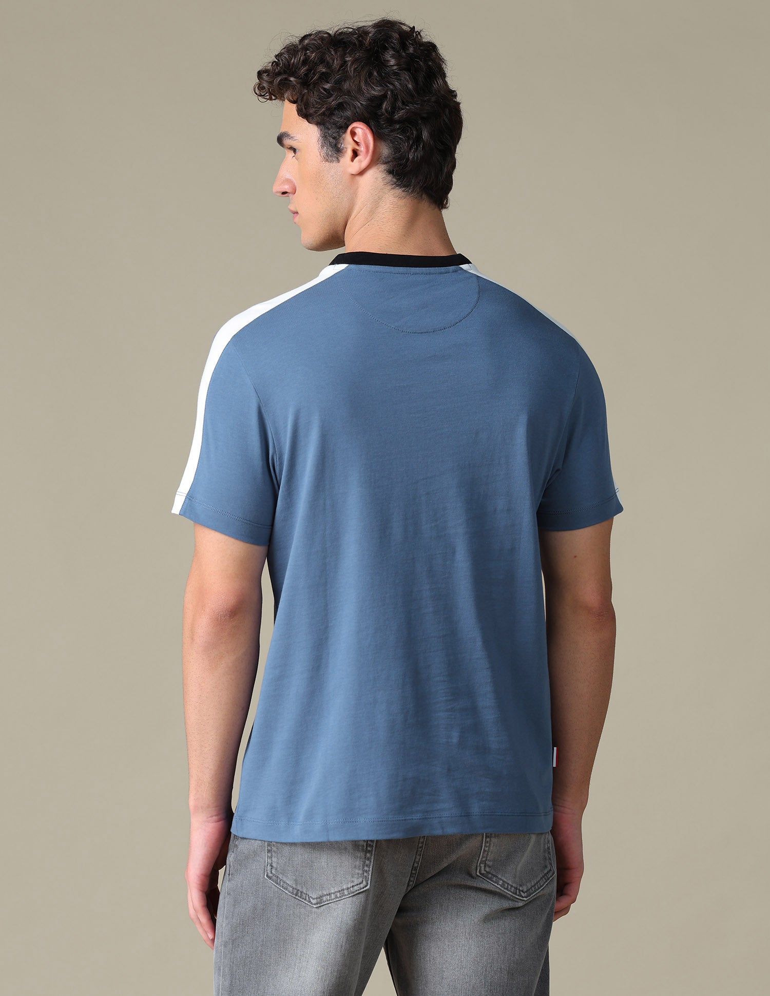 Solid Slim Fit T-Shirt Blue - U.S. Polo Assn. India | Large