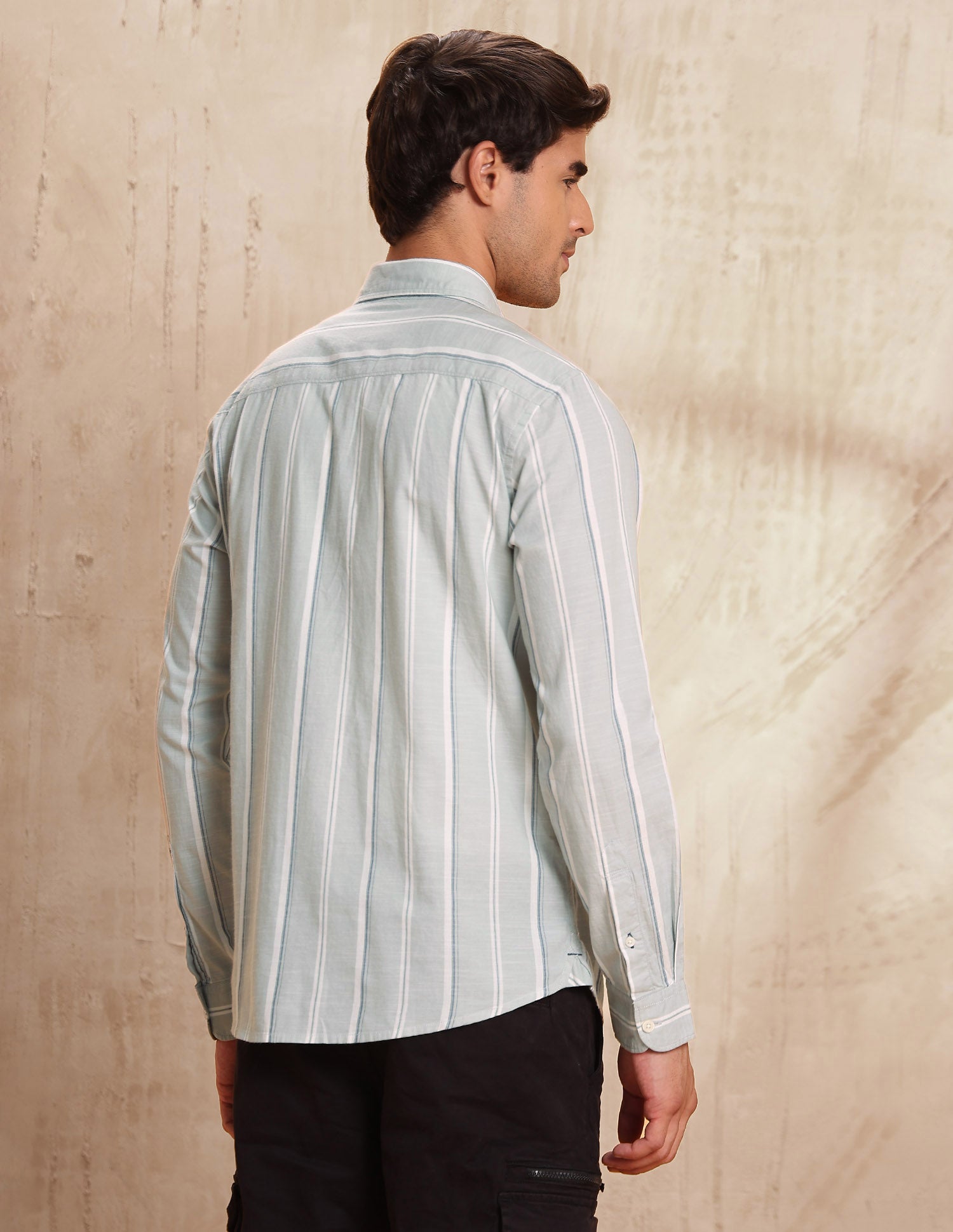 Slim Fit Vertical Striped Shirt Light Green - U.S. POLO ASSN. | Large