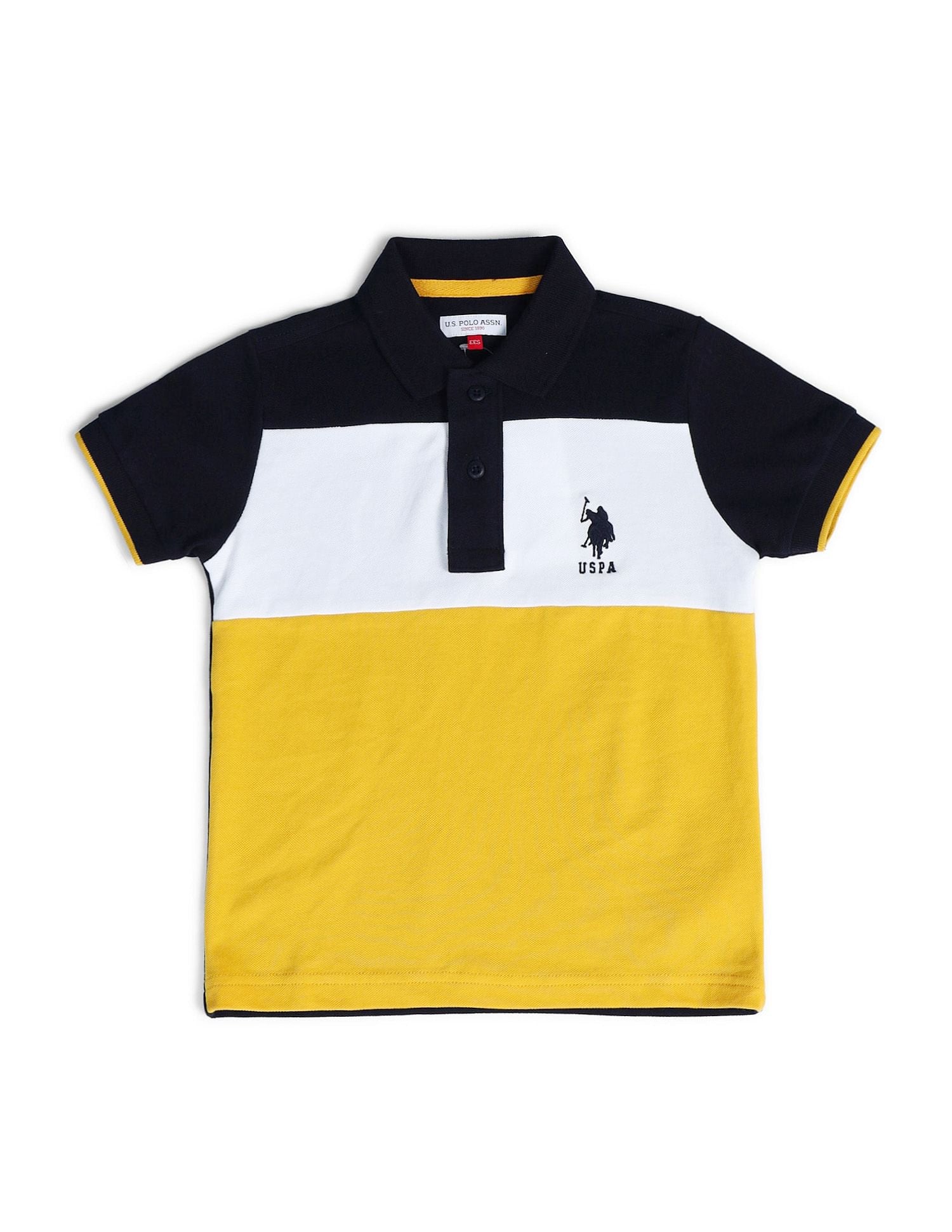 Boys Colourblocked Polo Shirt Mustard - U.S. POLO ASSN. | Large