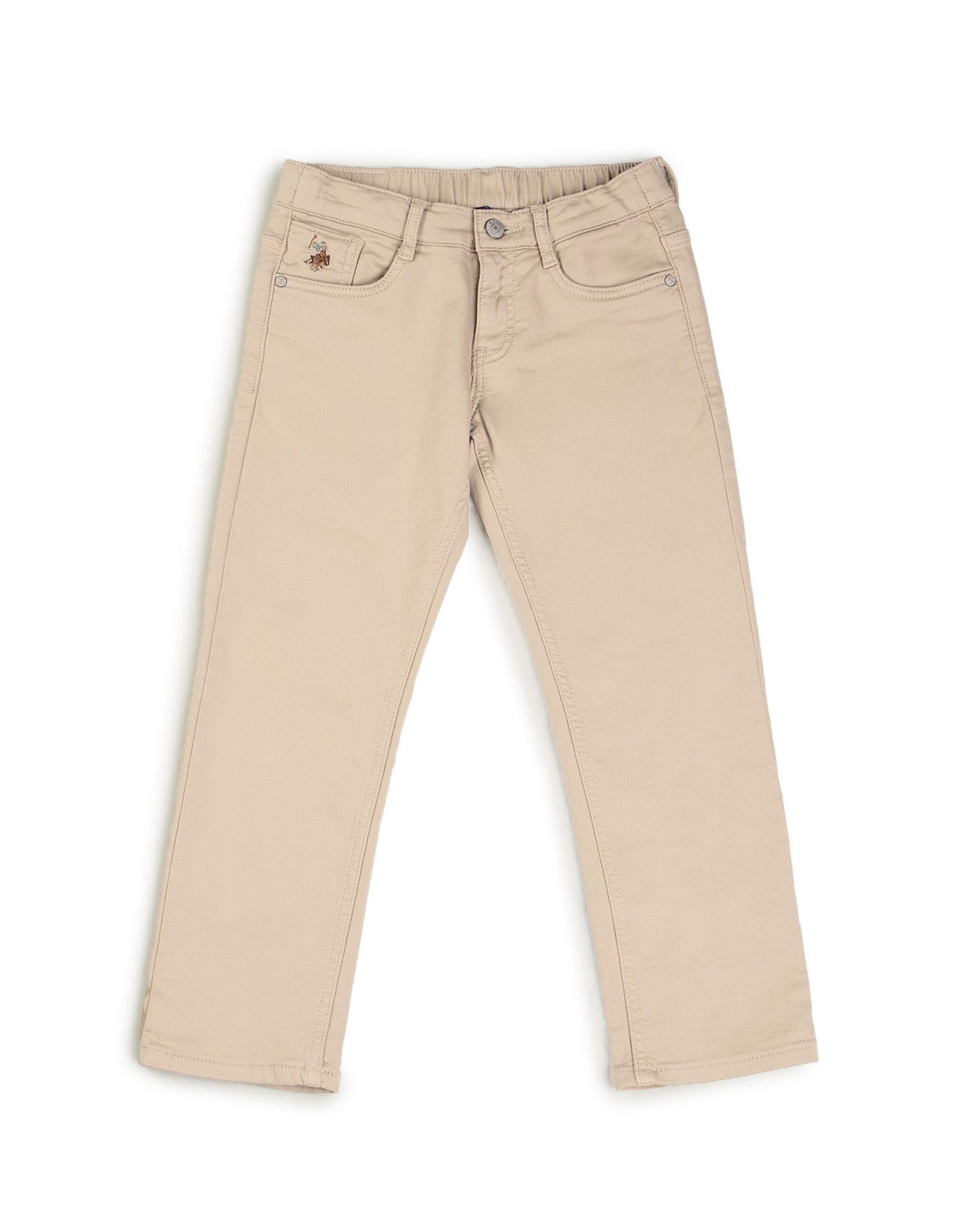 Boys Relaxed Fit Mid Rise Jeans Light Khaki - U.S. POLO ASSN. | Large