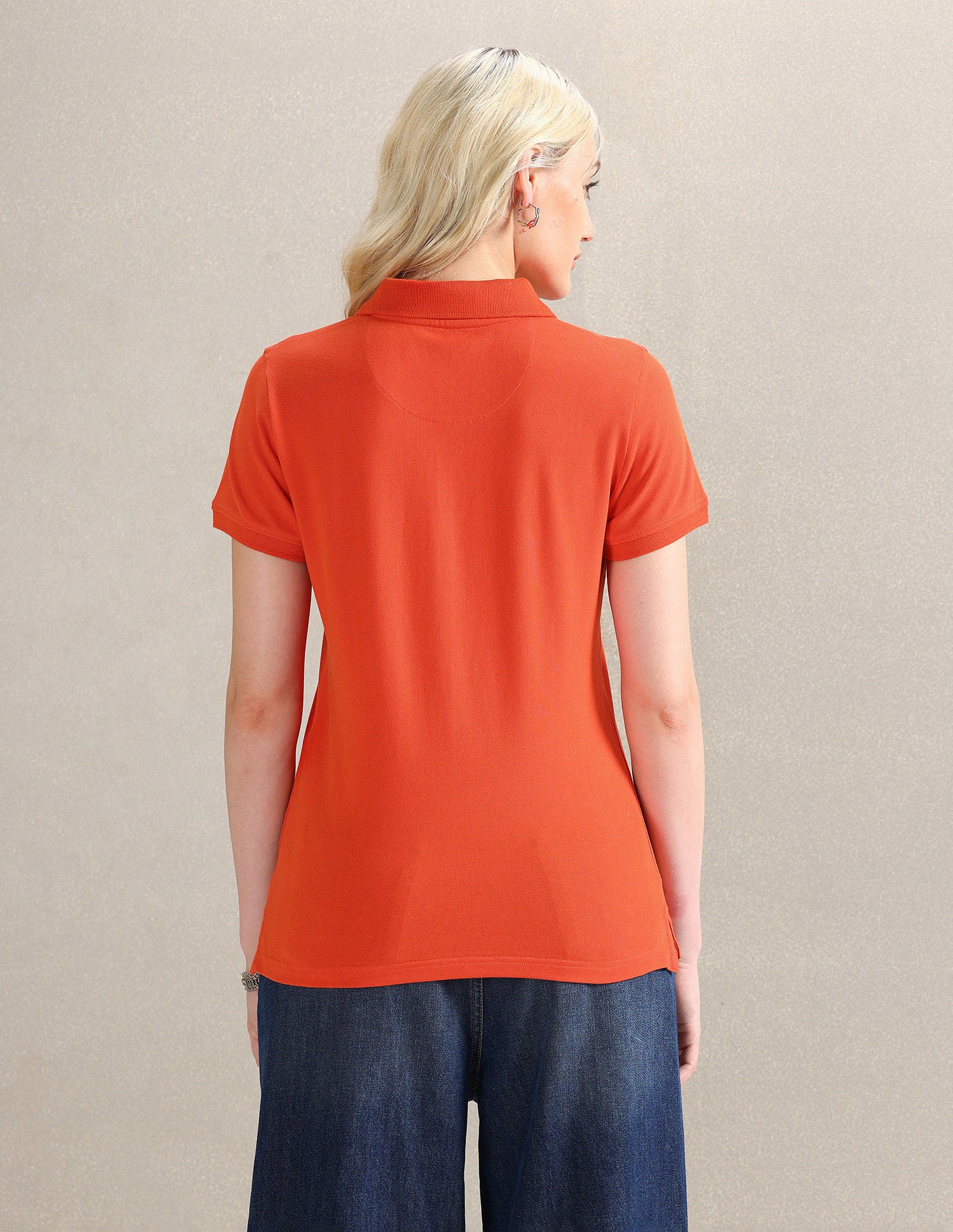 Embroidered Logo Solid Polo Shirt Orange - U.S. POLO ASSN. | Large