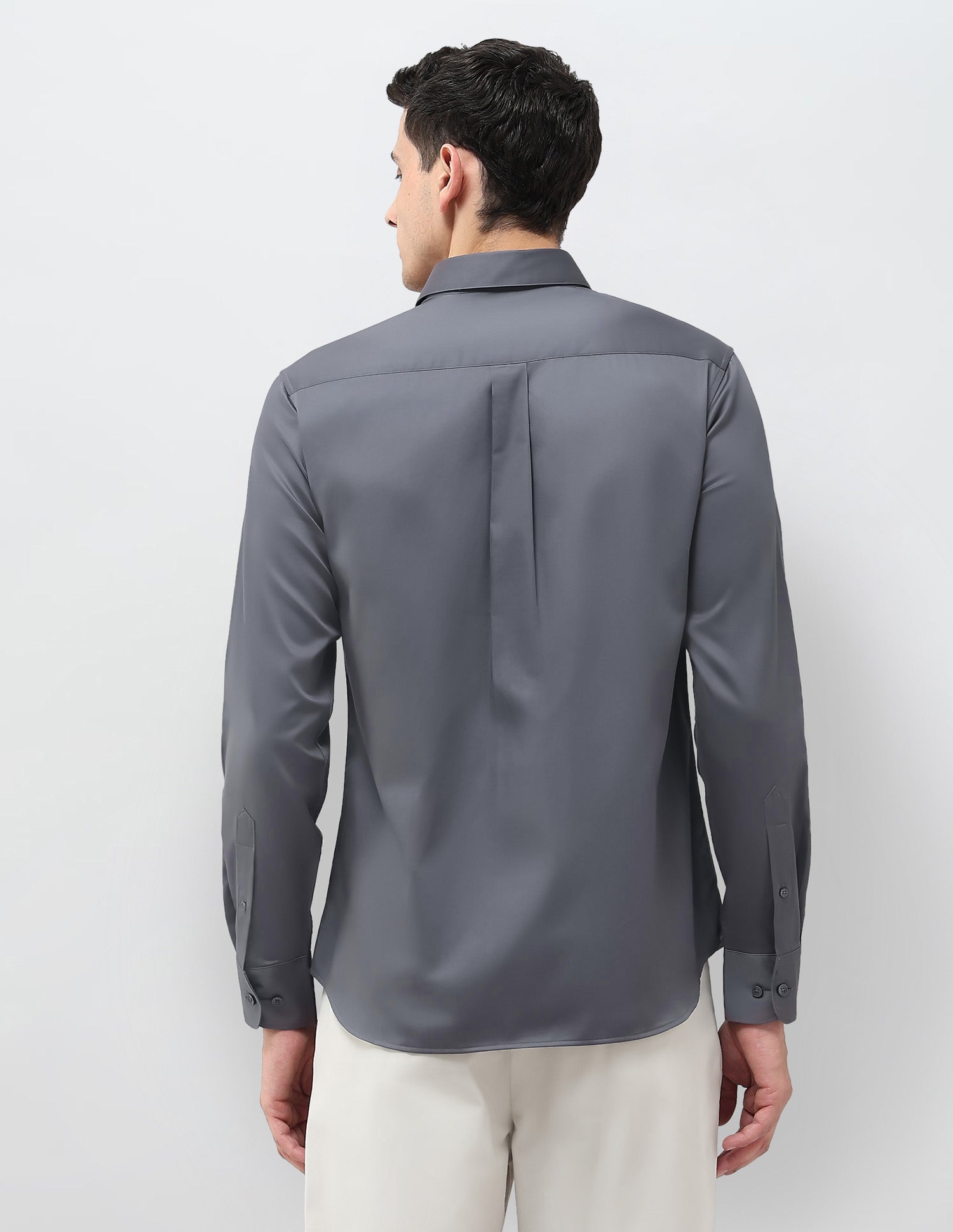 Tailored Fit Solid Shirt Dark Grey - U.S. Polo Assn. India | Large