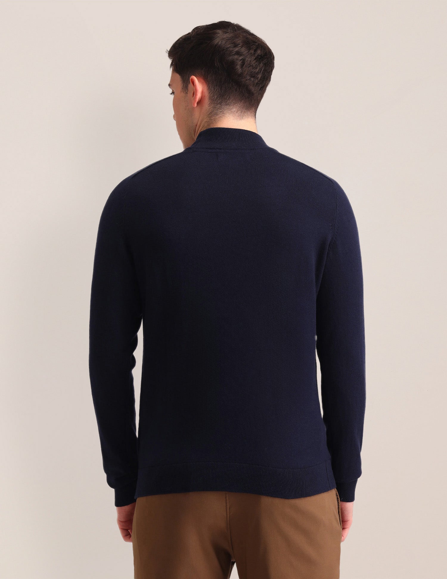 Textured Regular Fit Sweater Blue - U.S. Polo Assn. India | Large