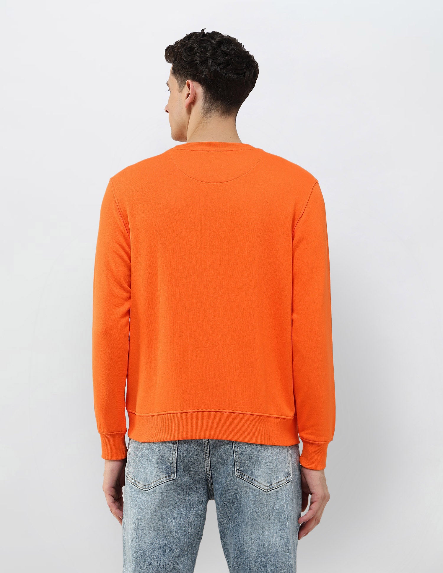 Brand Printed Regular Fit Sweatshirt Orange - U.S. POLO ASSN. | Large