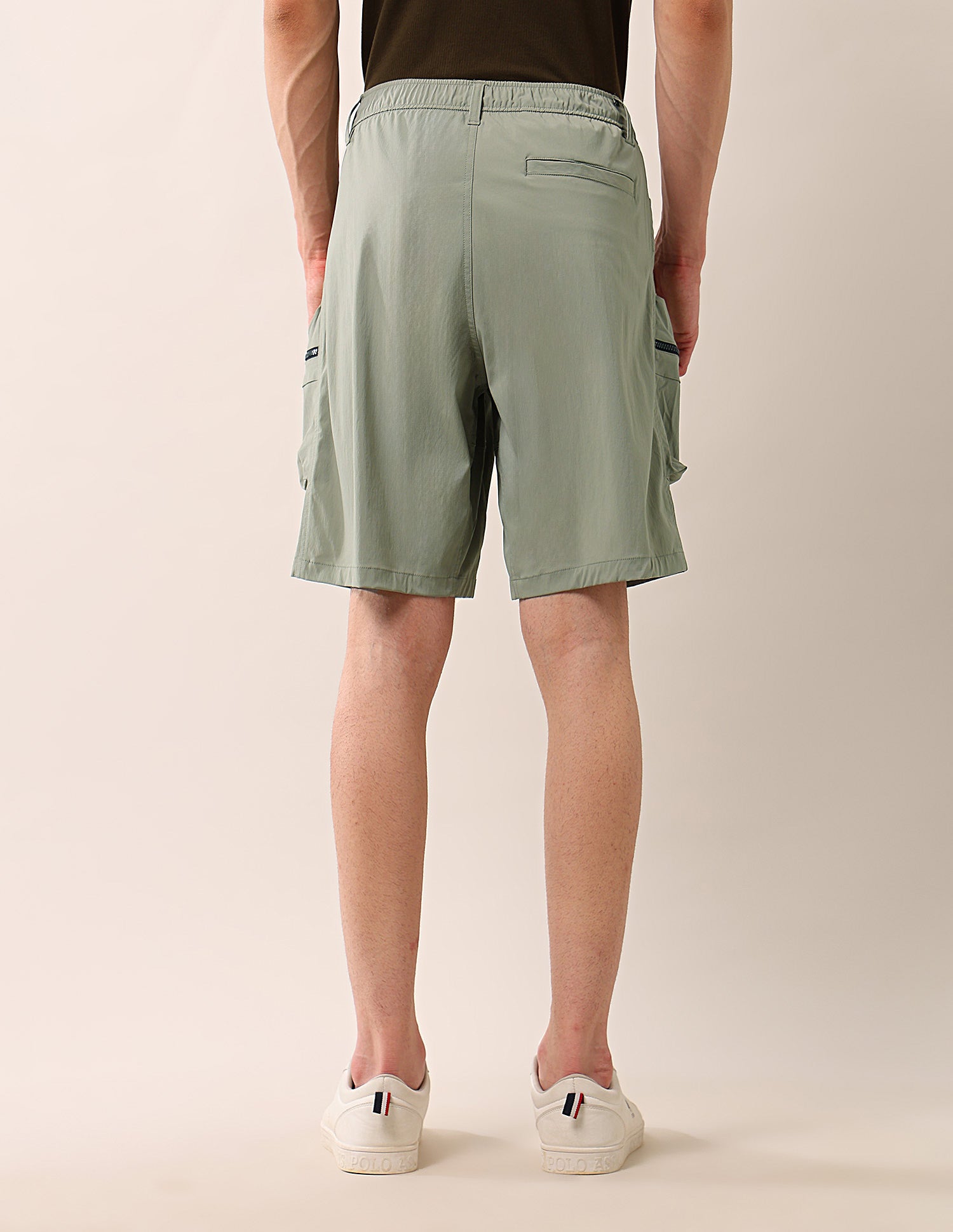 Regular Fit Solid Cargo Shorts Light Green - U.S. Polo Assn. India | Large