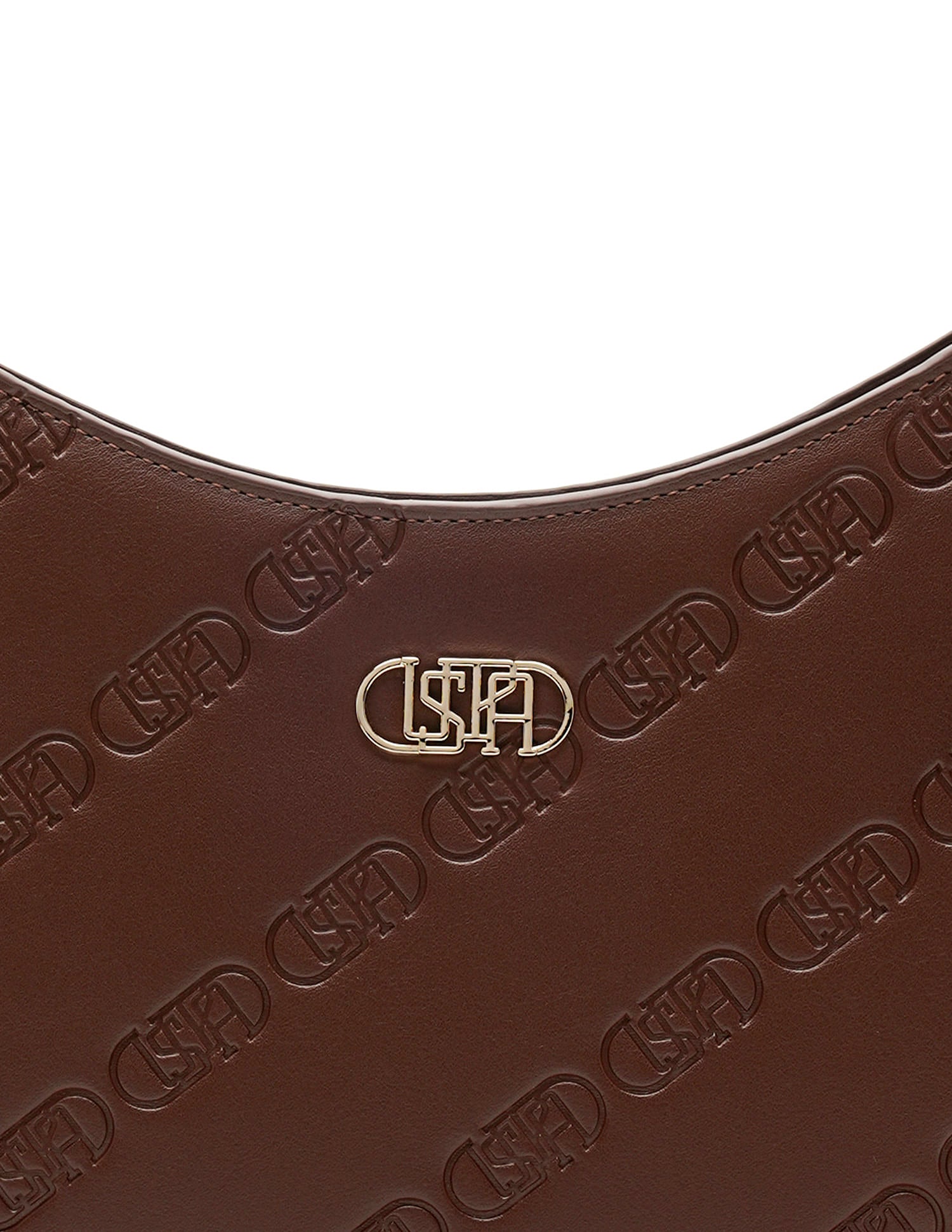 Meagan Monogram Shoulder Bag Brown - U.S. POLO ASSN. | Large