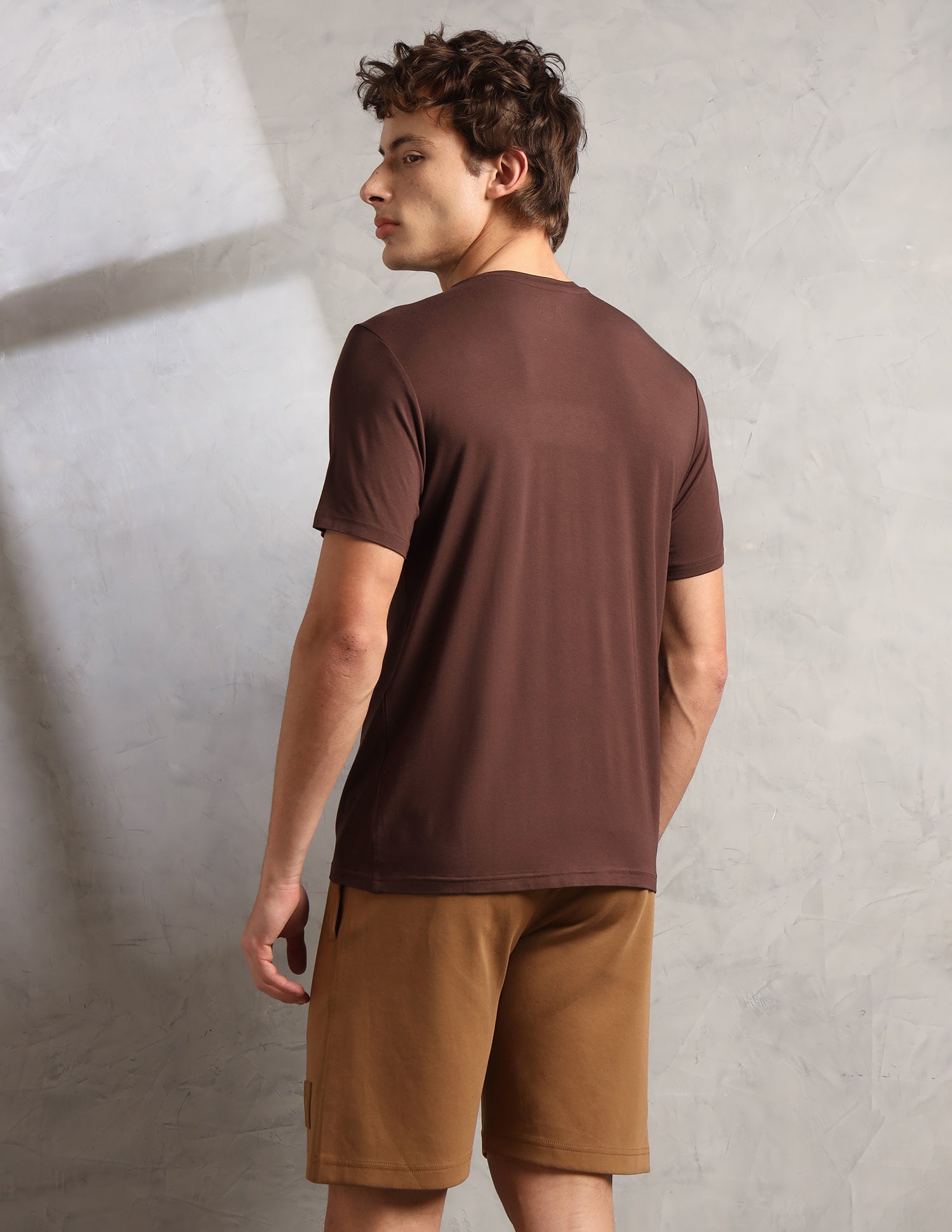 Round Neck Comfort Fit PE007-PL Lounge T-Shirt - Pack Of 1 Shaved Chocolate - U.S. Polo Assn. India | Large