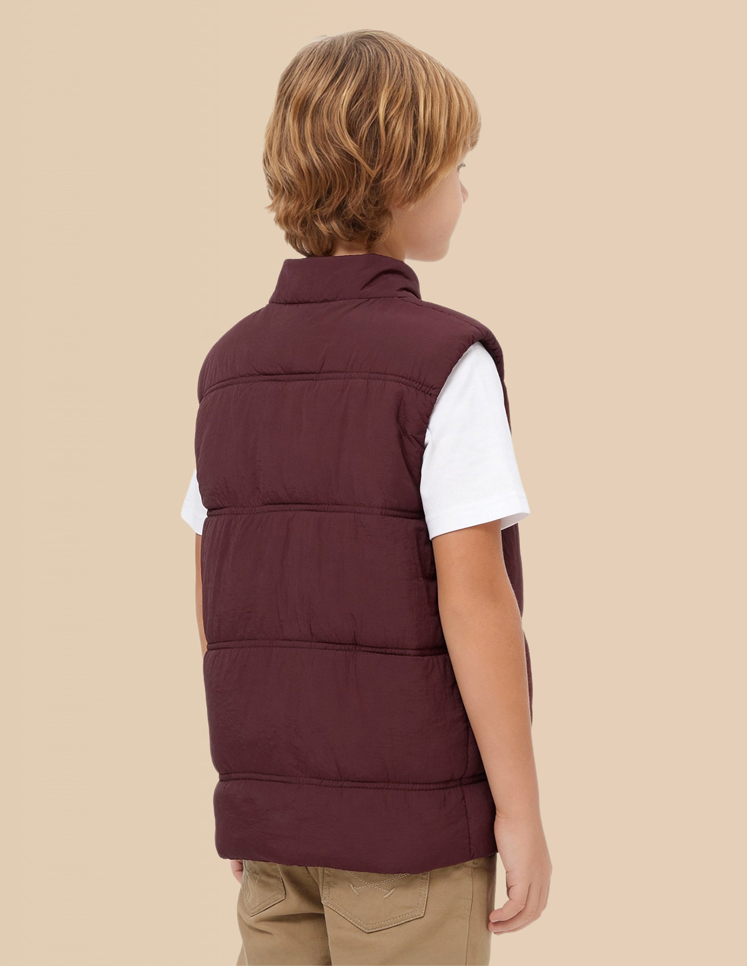 Boys Solid Regular Fit Puffer Jacket Maroon - U.S. Polo Assn. India | Large