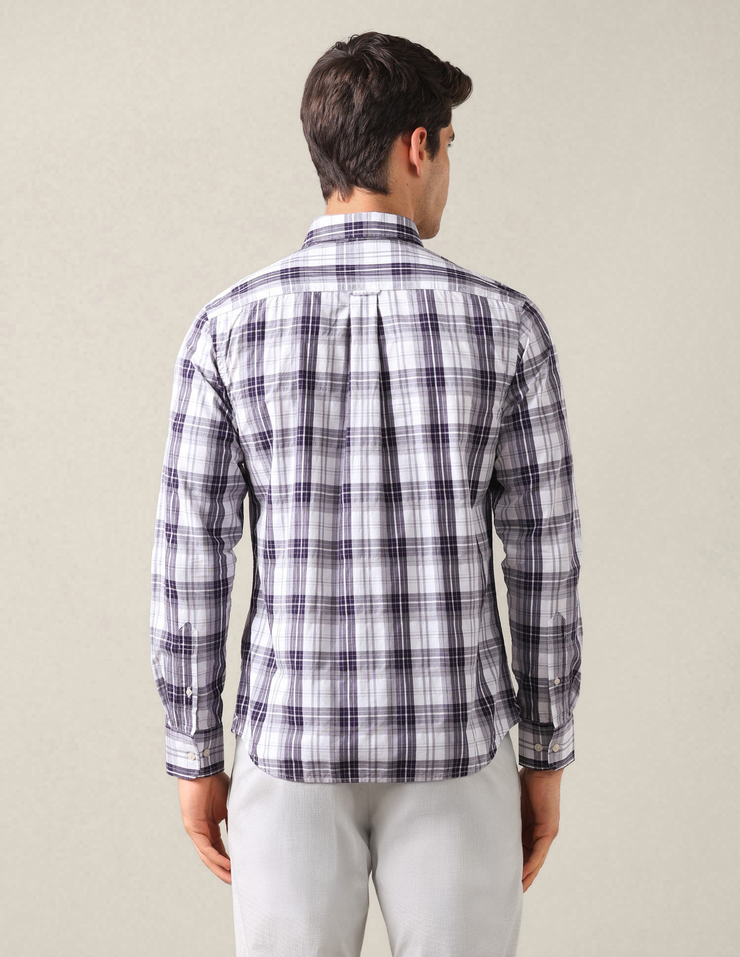Plaid Tailored Fit Shirt Purple - U.S. Polo Assn. India | Large
