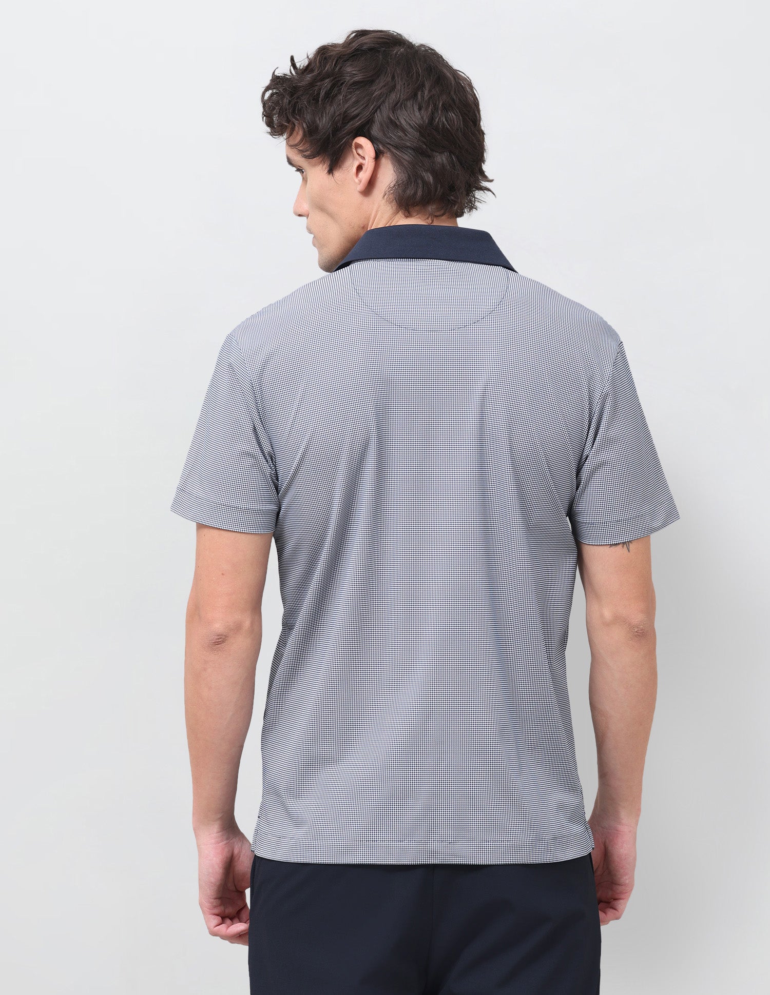 Houndstooth Slim Fit Polo Shirt Navy - U.S. Polo Assn. India | Large