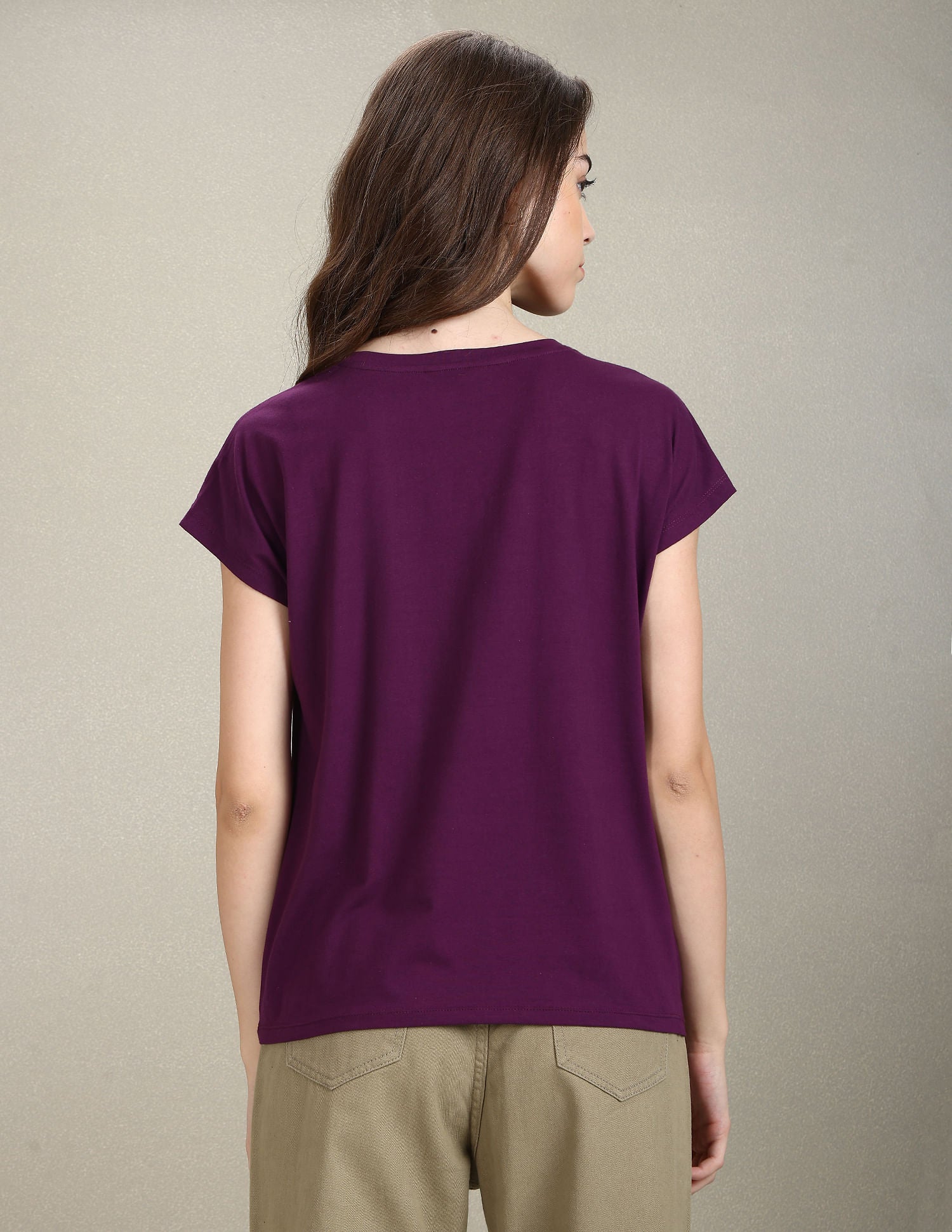 Crew Neck Typographic Print T-Shirt Purple - U.S. POLO ASSN. | Large