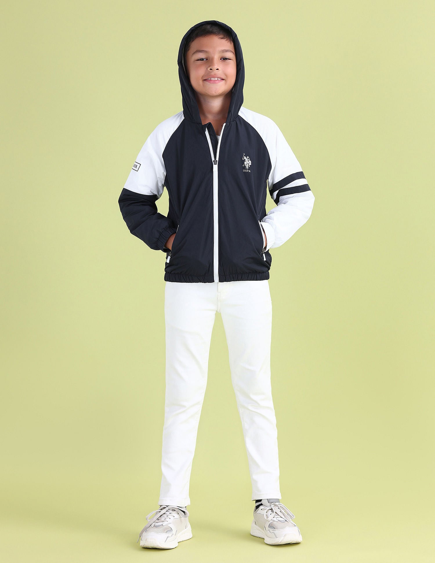 Boys Regular Fit Solid Casual Jacket Navy - U.S. POLO ASSN. | Large