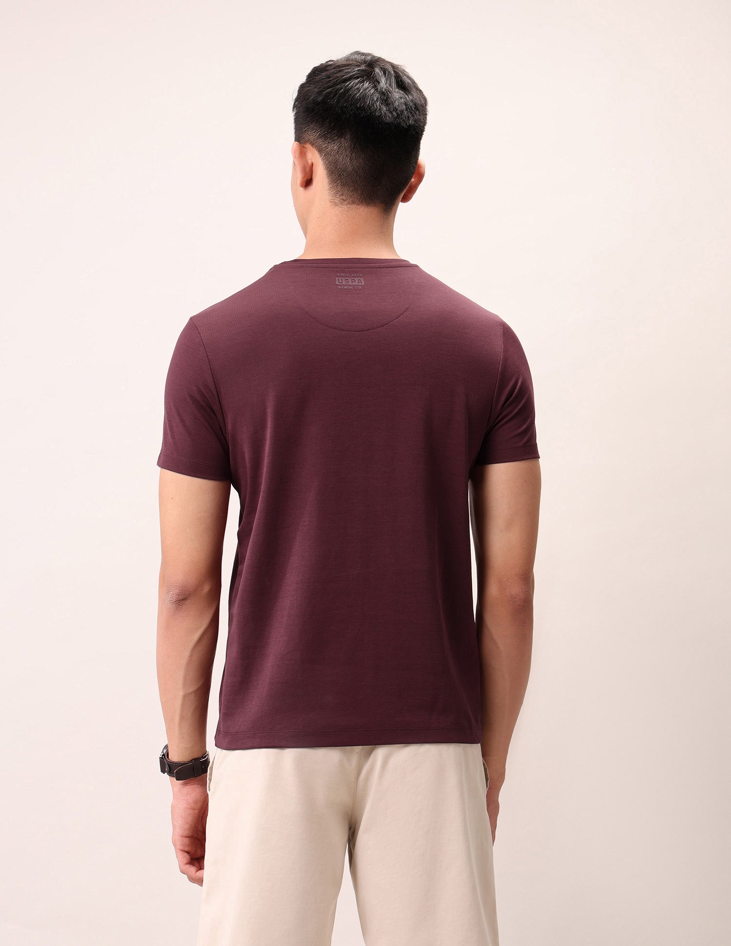 Brand Embossed Outdoor T-Shirt Maroon - U.S. Polo Assn. India | Large