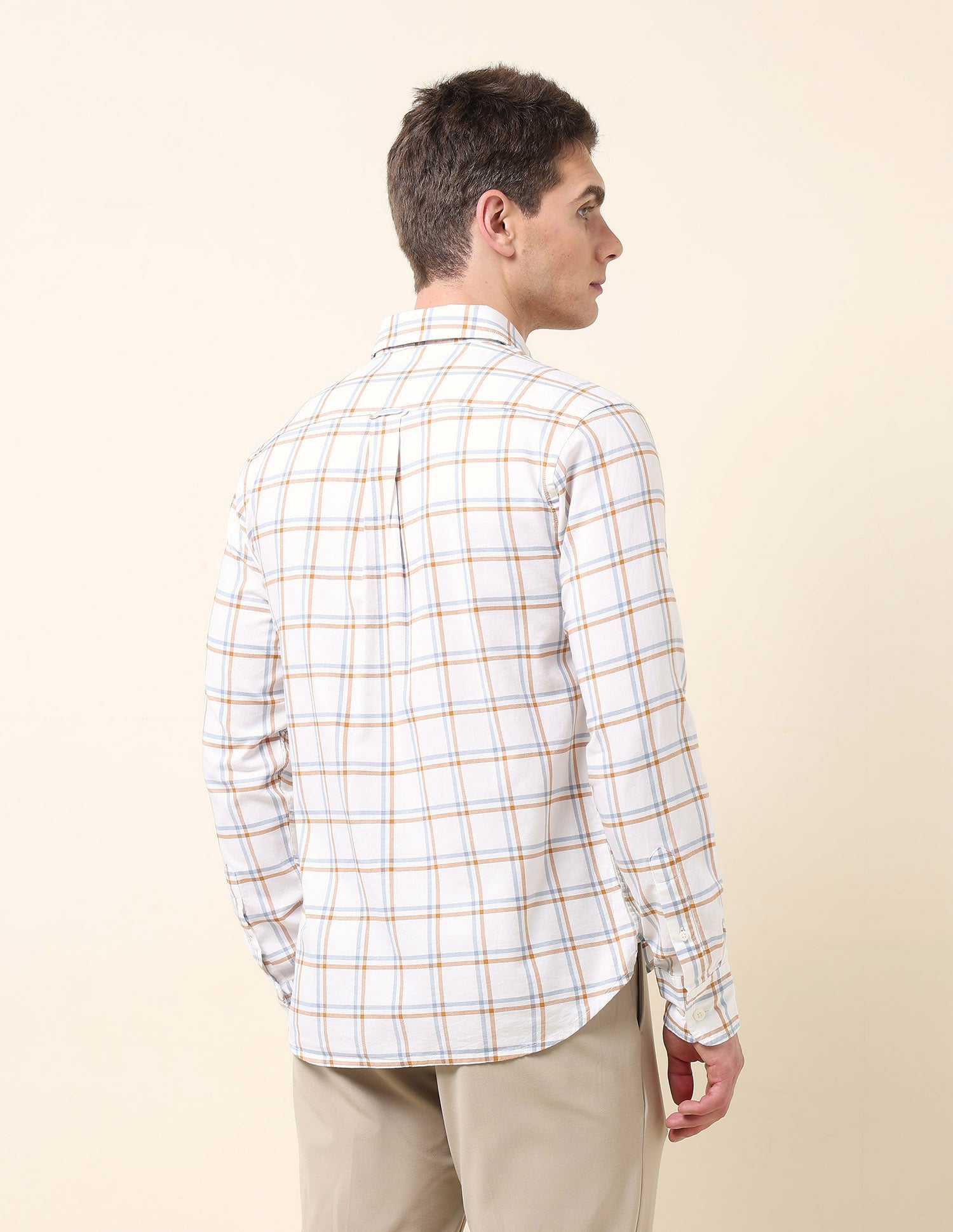 Grid Tattersall Checked Tailored Fit Shirt Orange - U.S. Polo Assn. India | Large