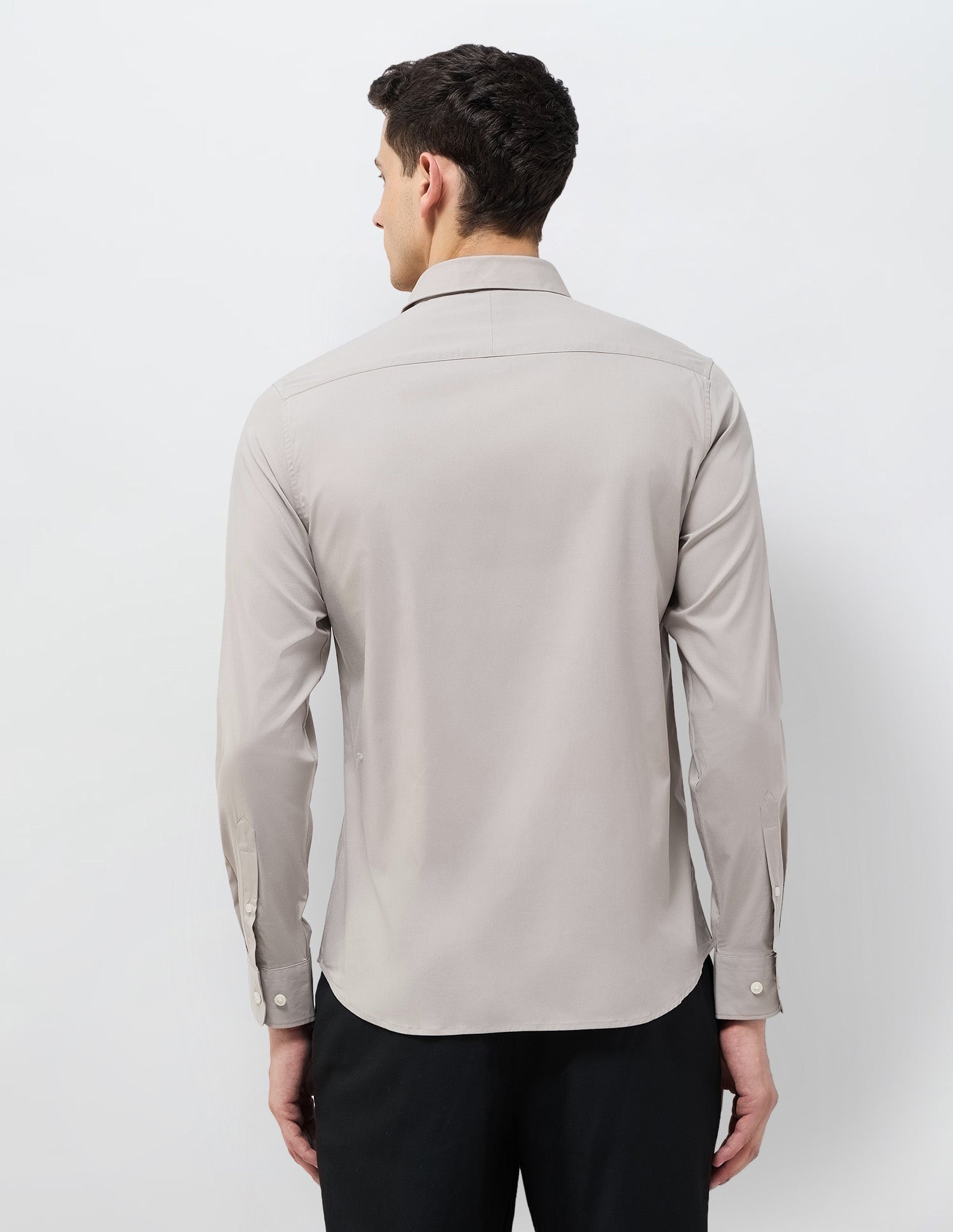 Solid Tailored Fit Shirt Beige - U.S. Polo Assn. India | Large