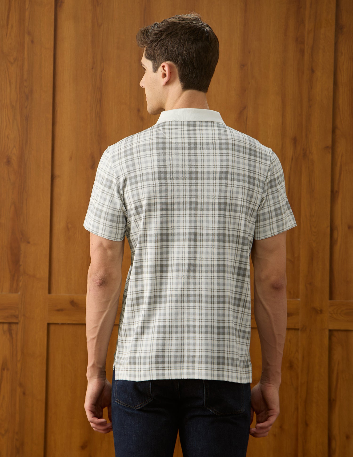 Checked Slim Fit Polo Shirt Beige - U.S. Polo Assn. India | Large